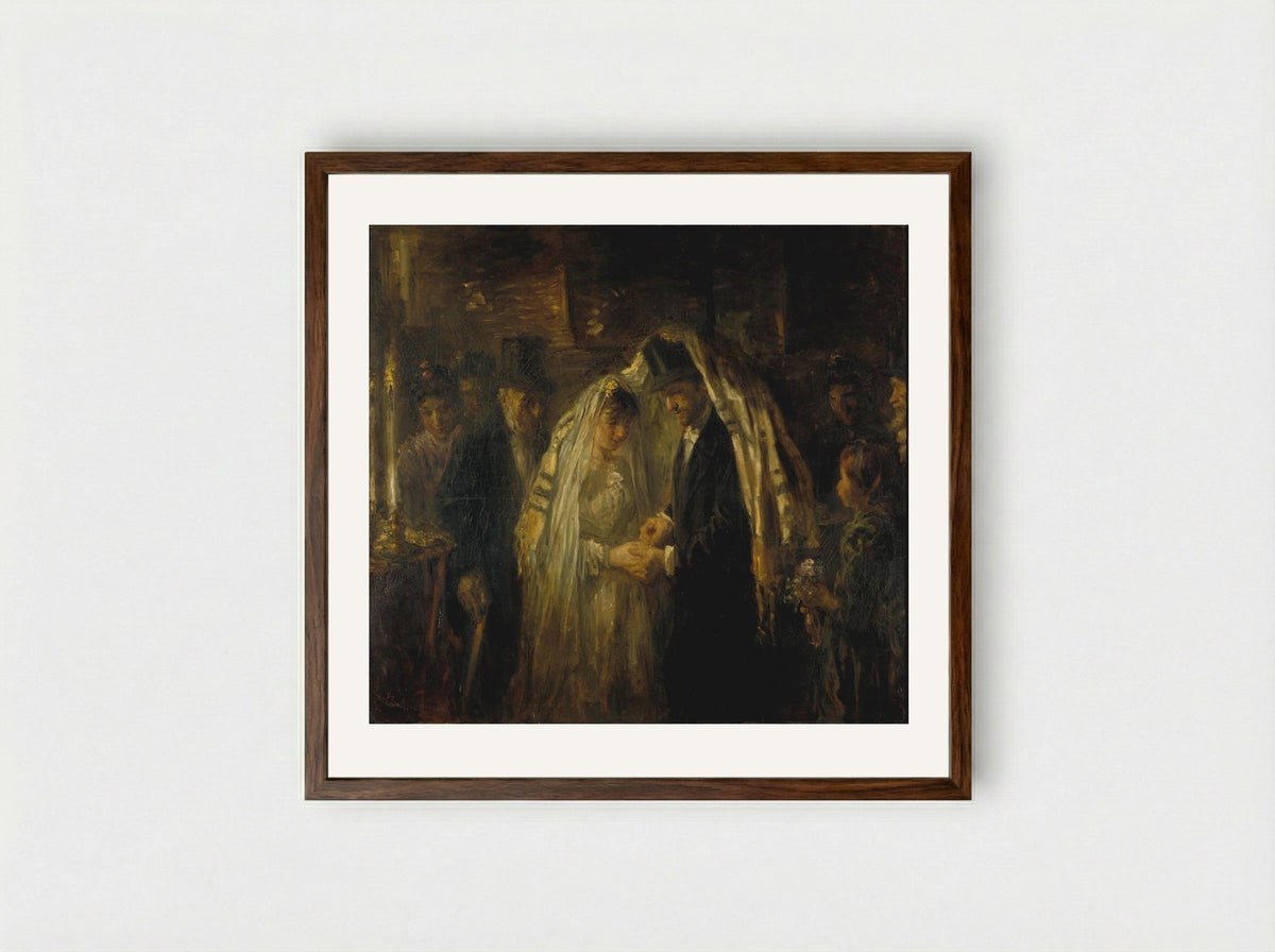 A Jewish Wedding - Jozef Israëls - Framed Print Dark Wood