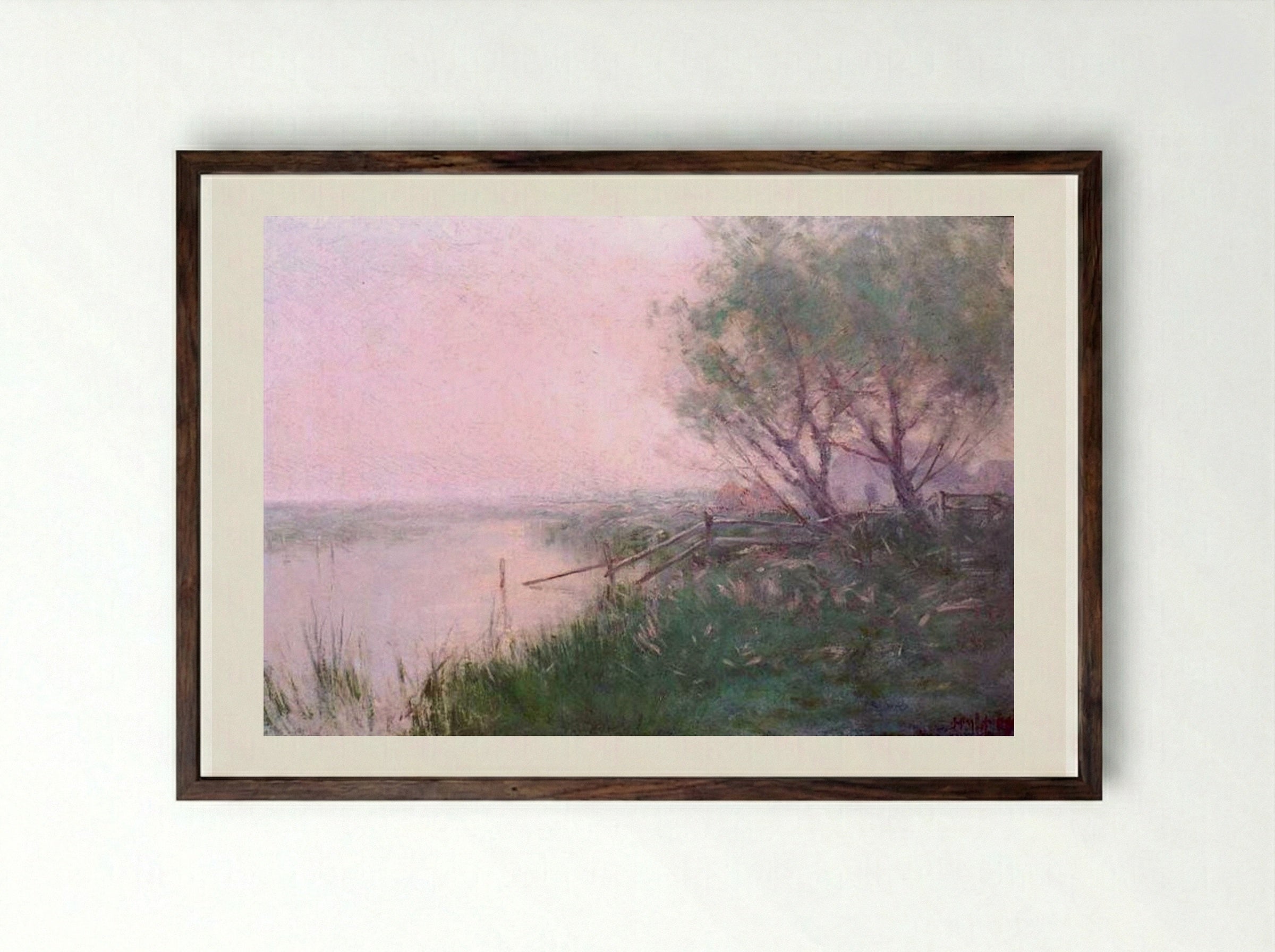 A June Morning - Robert Julian Onderdonk - Framed Print Dark Wood