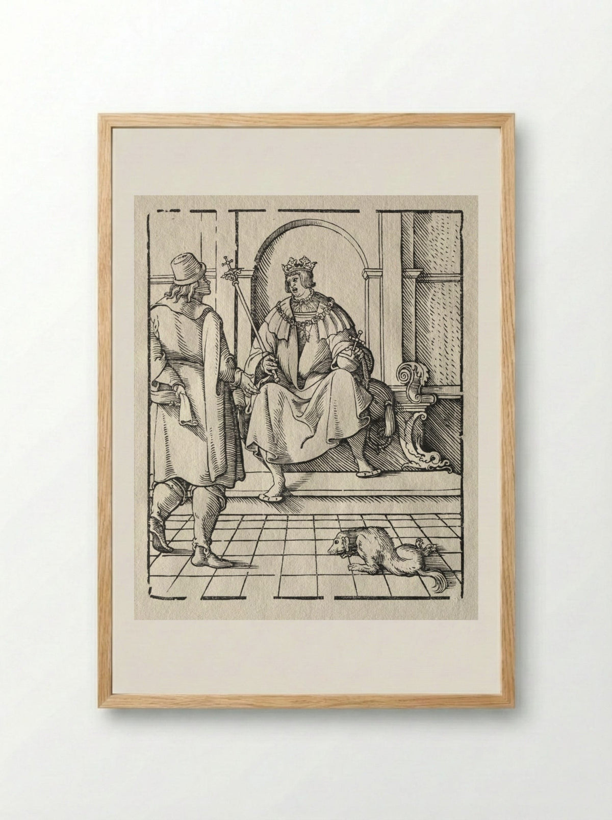 A King Enthroned - Peter Flötner - Framed Print Wood