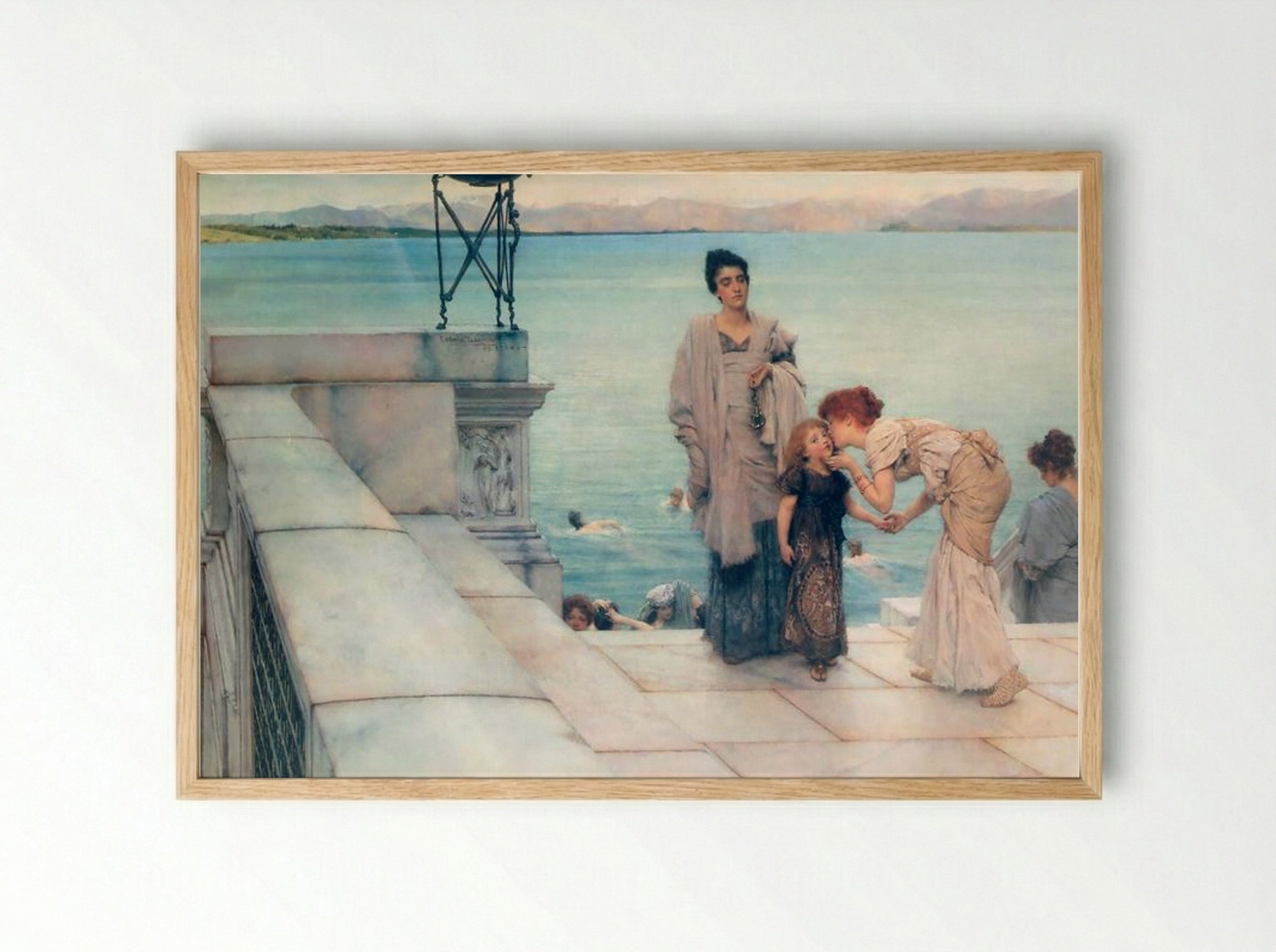 A Kiss - Sir Lawrence Alma-Tadema - Framed Print Wood