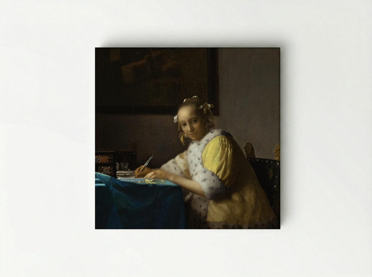 A Lady Writing a Letter - Johannes Vermeer - Canvas