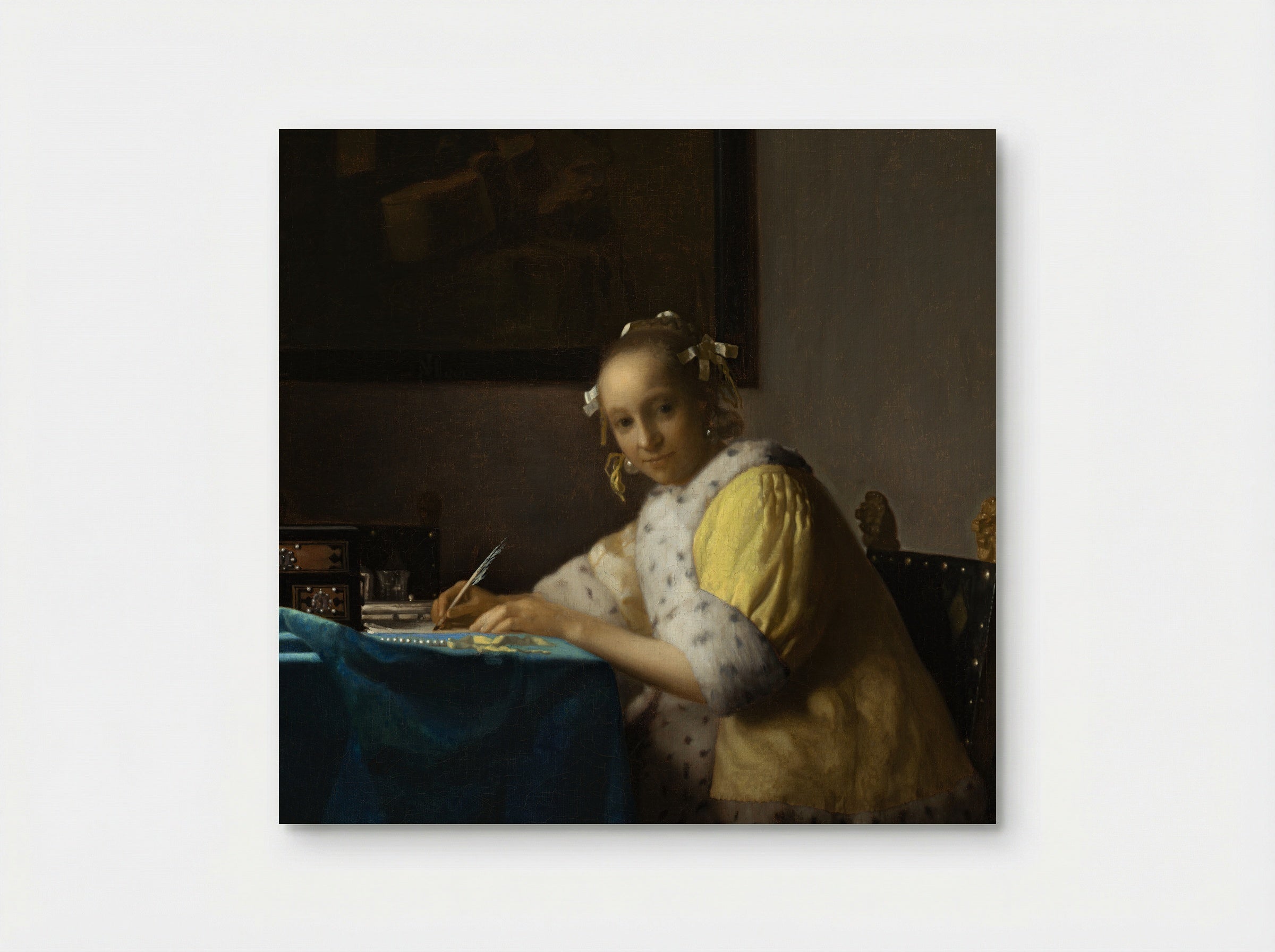 A Lady Writing a Letter - Johannes Vermeer - Poster