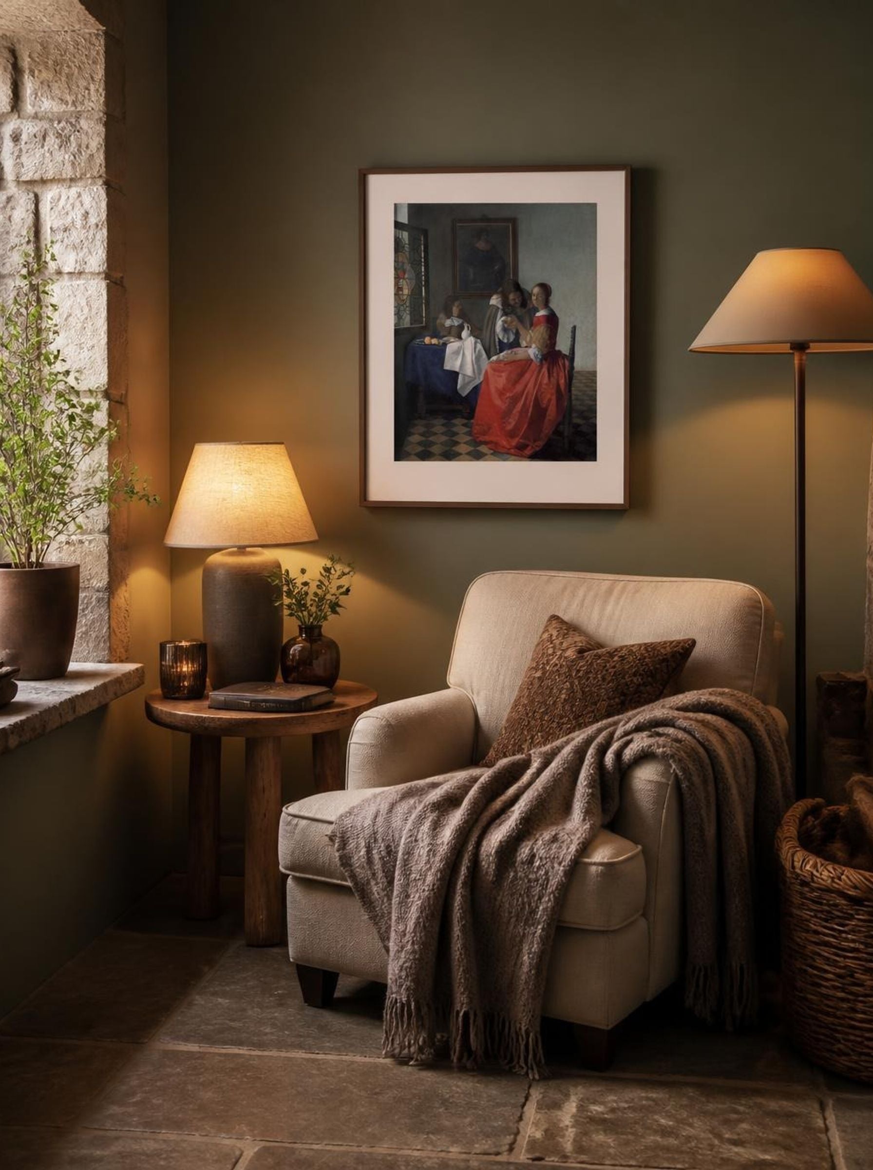 A Lady and Two Gentlemen - Johannes Vermeer - Lifestyle