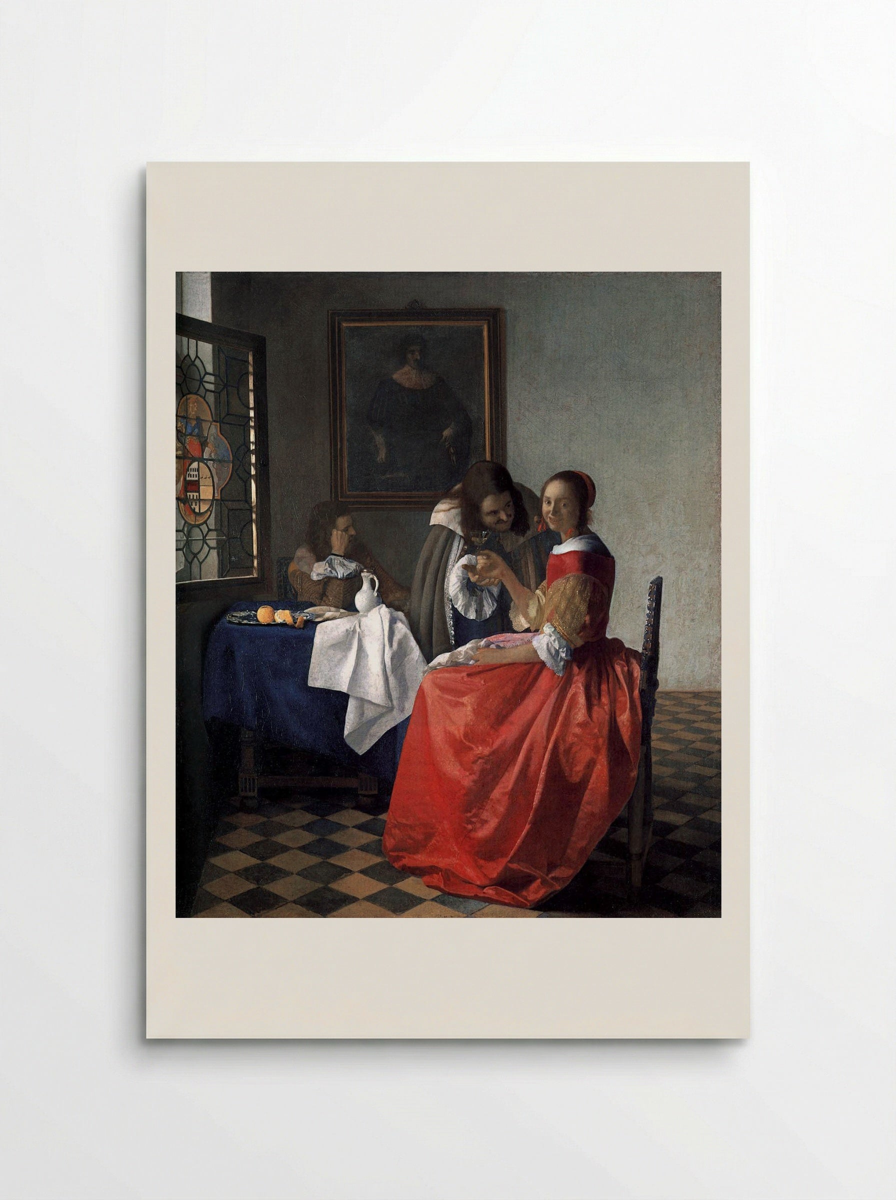 A Lady and Two Gentlemen - Johannes Vermeer - Poster