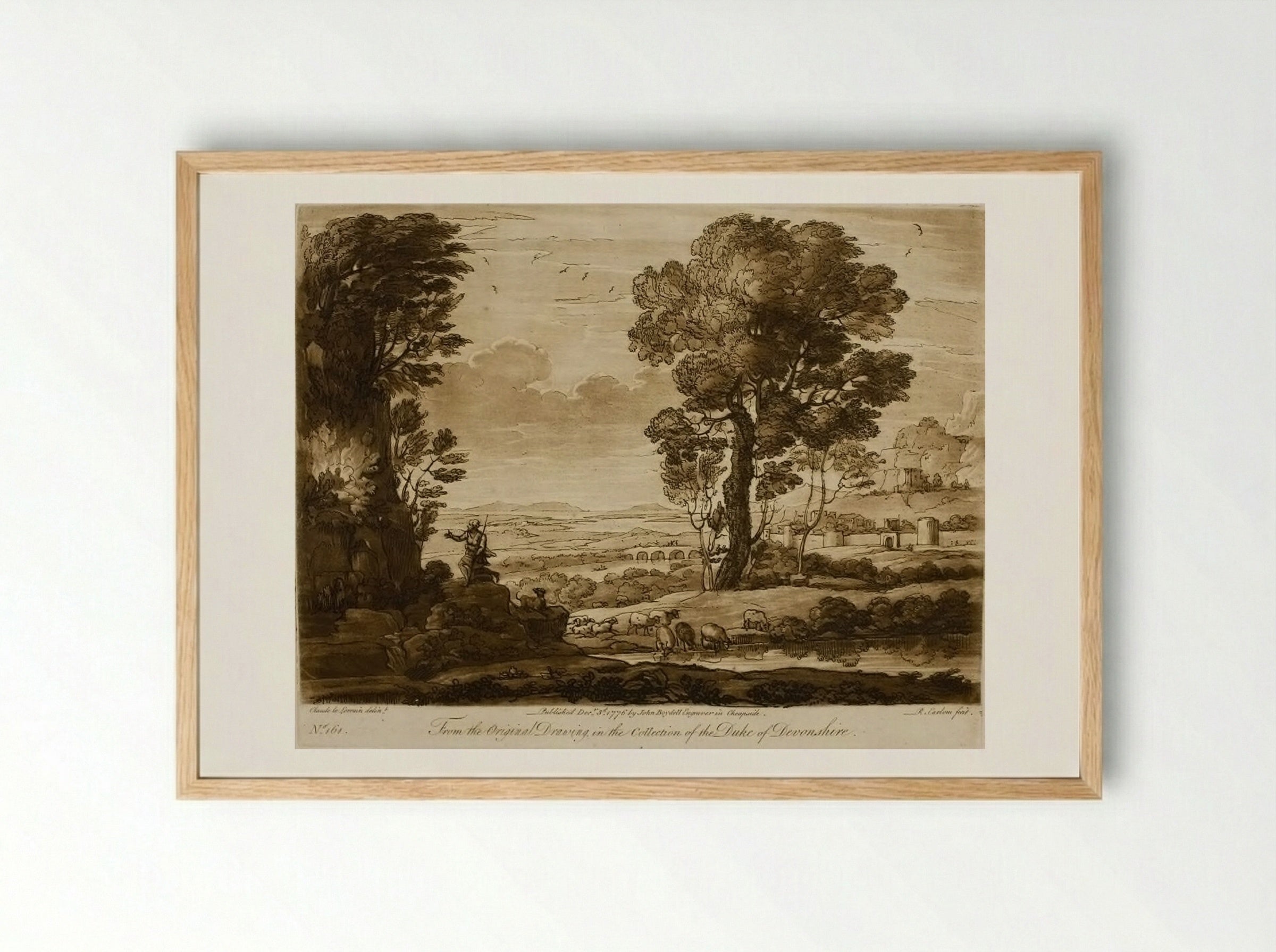 A Landscape, with Moses and the Burning Bush - Richard Earlom - Framed Print Wood