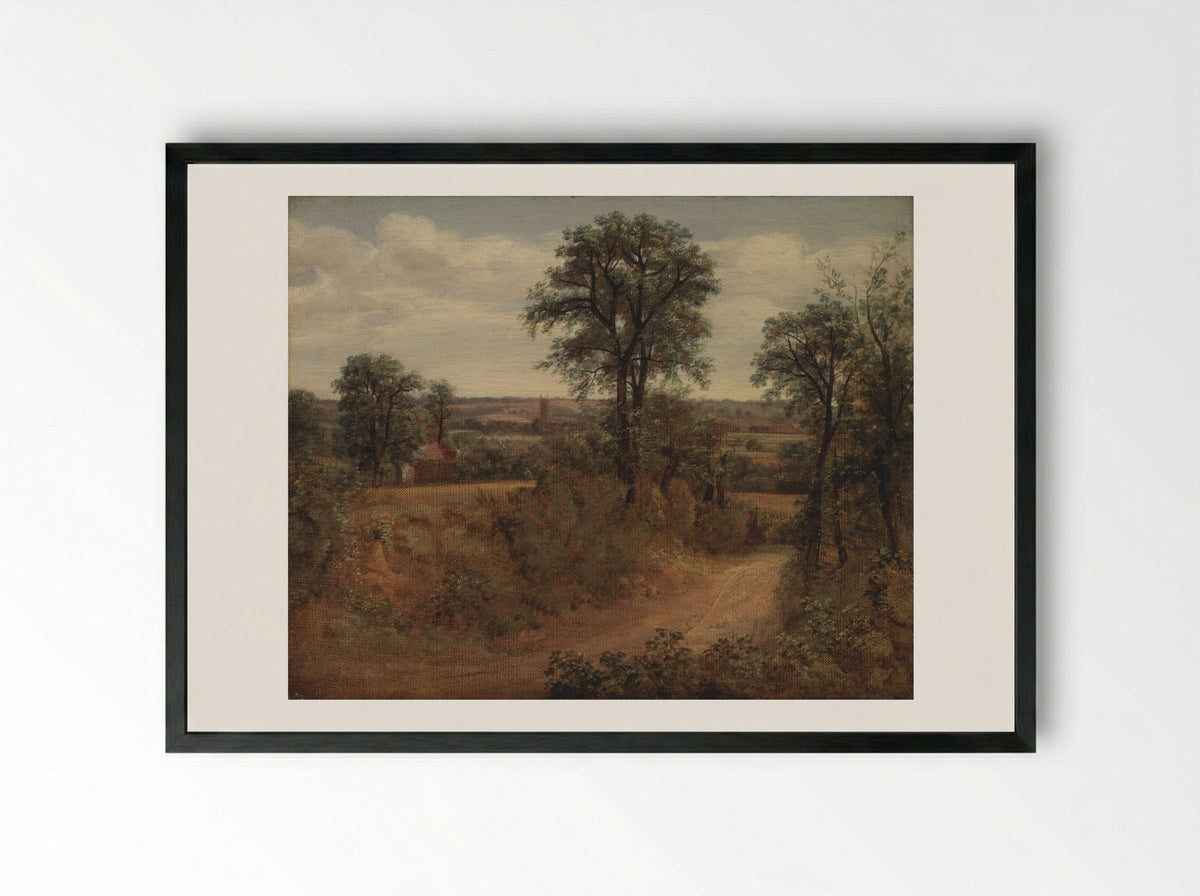 A Lane near Dedham - John Constable - Framed Print Black