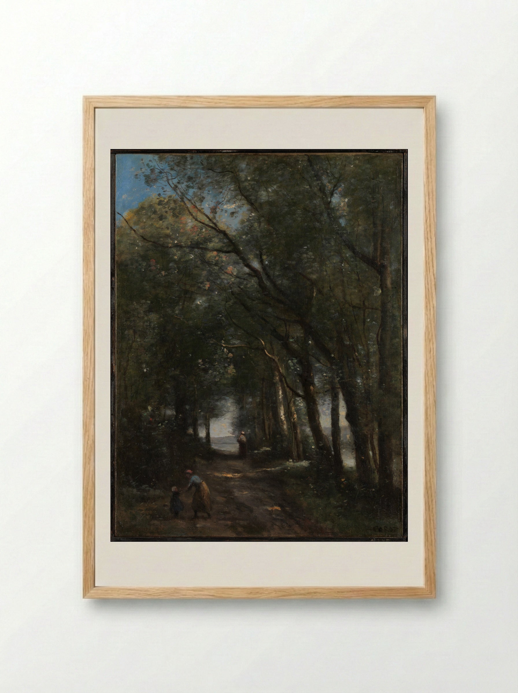 A Lane through the Trees - Camille Corot - Framed Print Wood