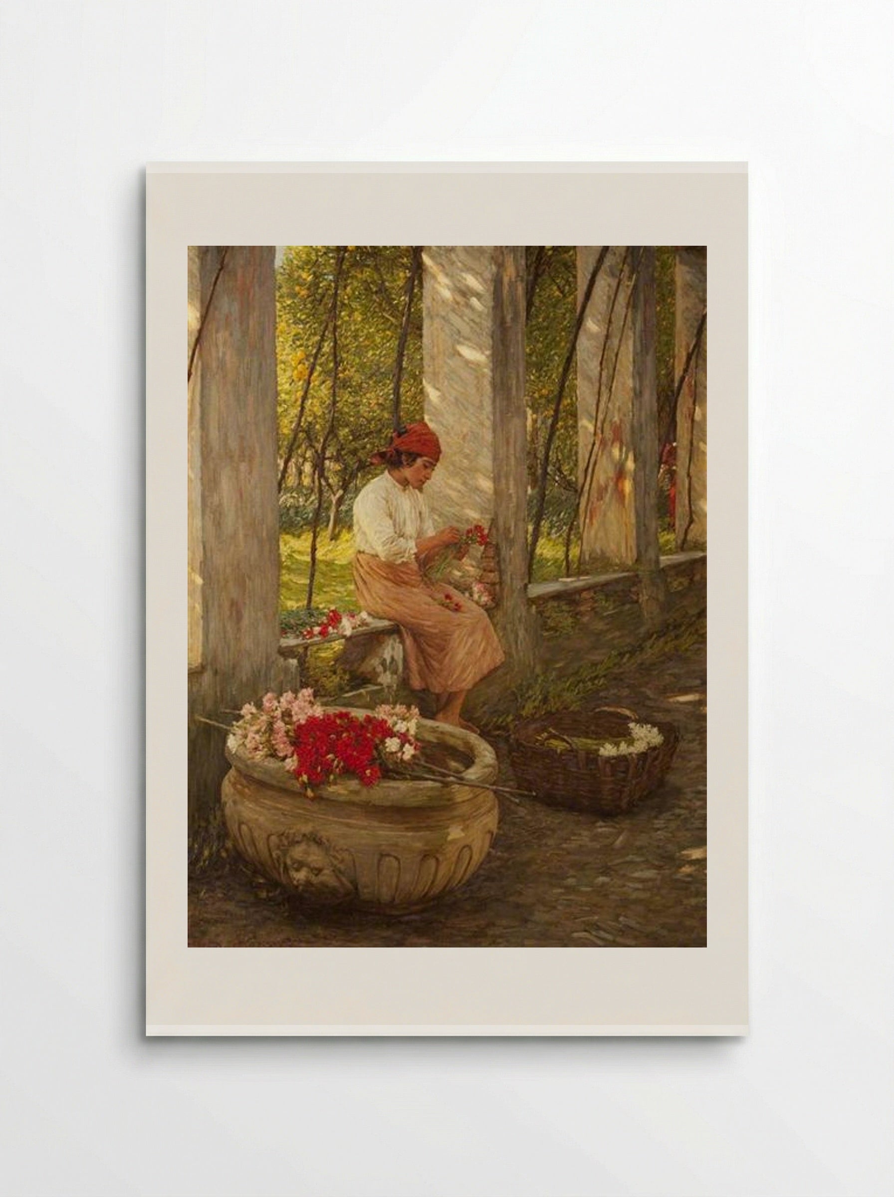 A Ligurian Flower Girl - Henry Herbert La Thangue - Poster