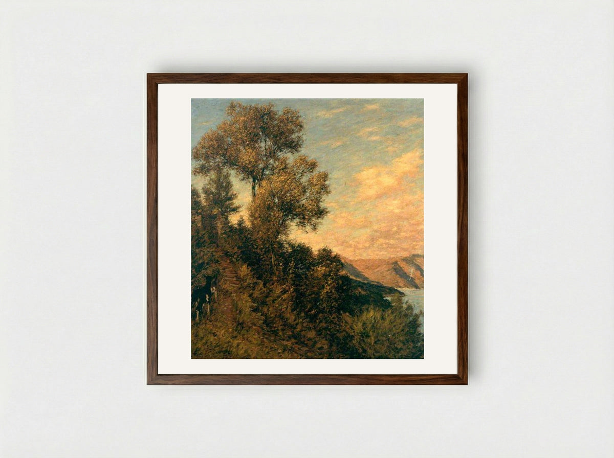 A Ligurian Gulf - Henry Herbert La Thangue - Framed Print Dark Wood