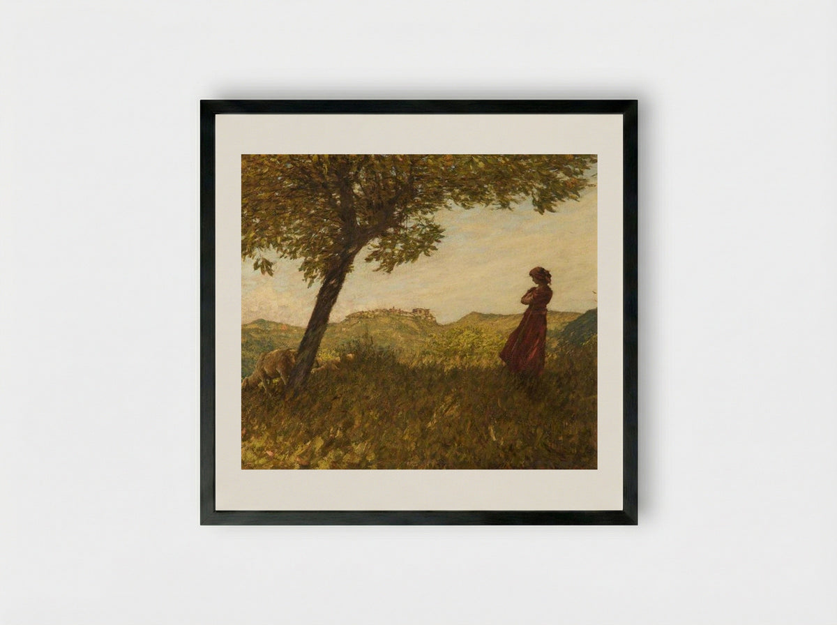 A Ligurian Shepherdess - Henry Herbert La Thangue - Framed Print Black