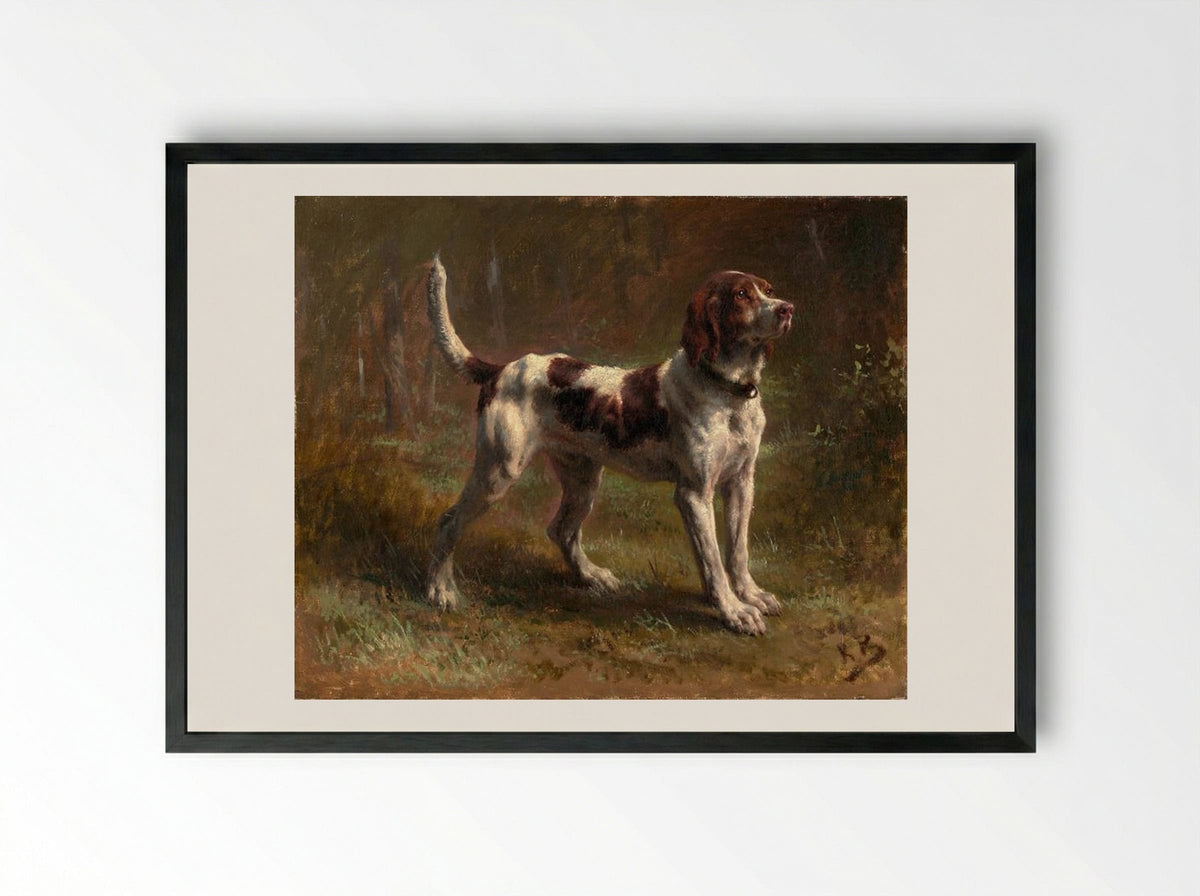 A Limier Briquet Hound - Rosa Bonheur - Framed Print Black