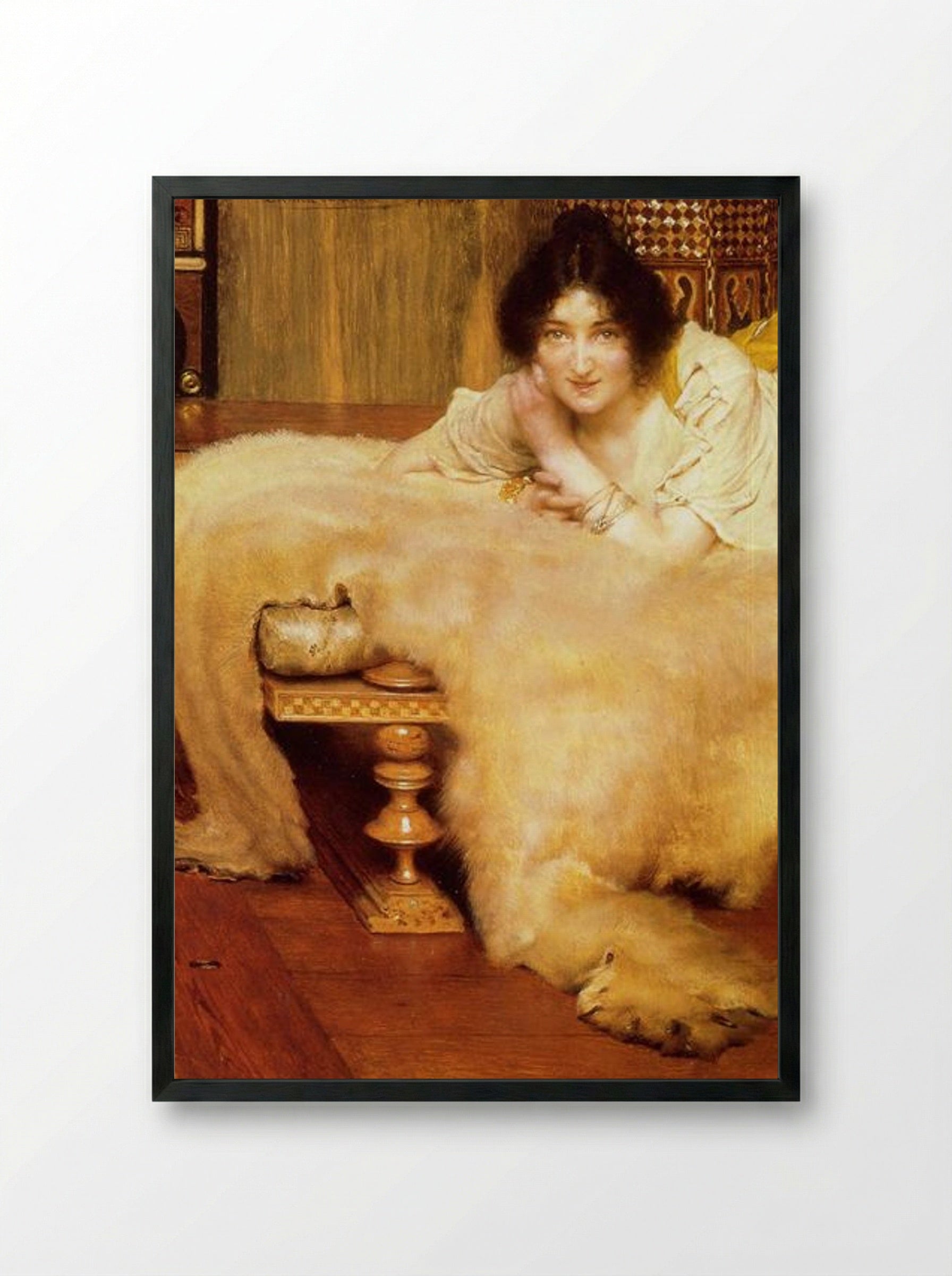 A Listener - Sir Lawrence Alma-Tadema - Framed Print Black