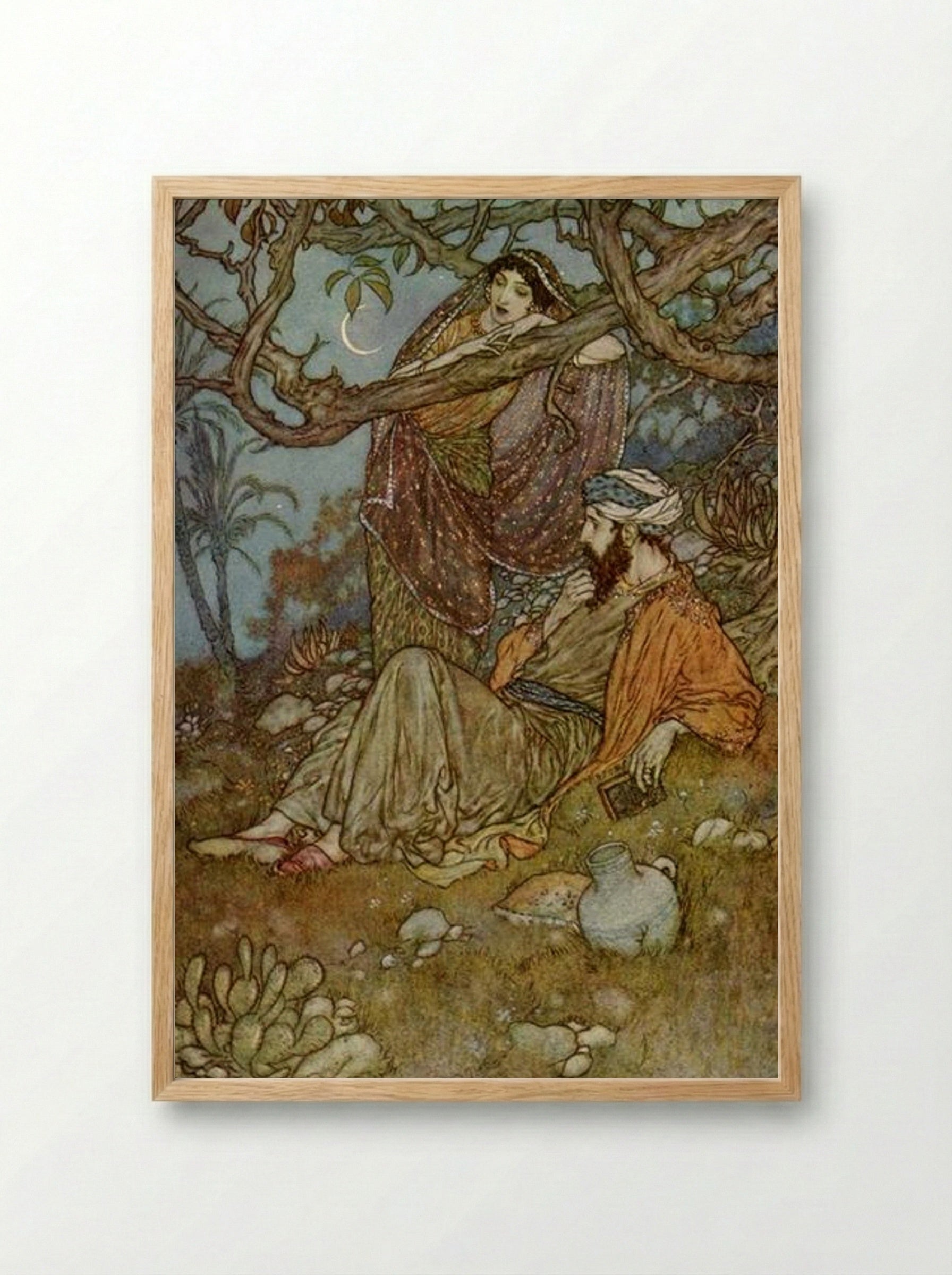 A Loaf of Bread, The Rubaiyat of Omar Khayyam - Edmund Dulac - Framed Print Wood
