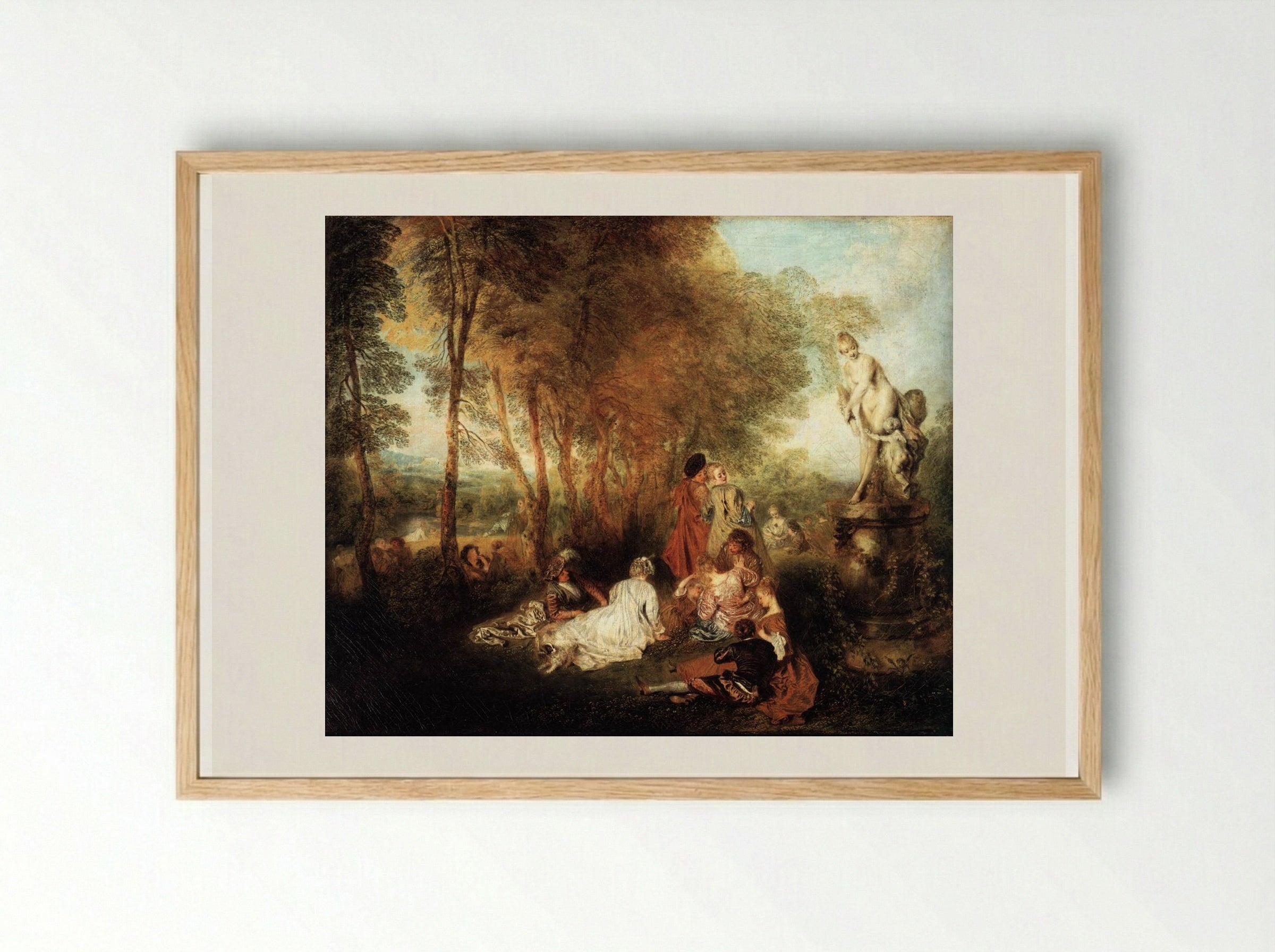 A Love Festival - Antoine Watteau - Framed Print Wood