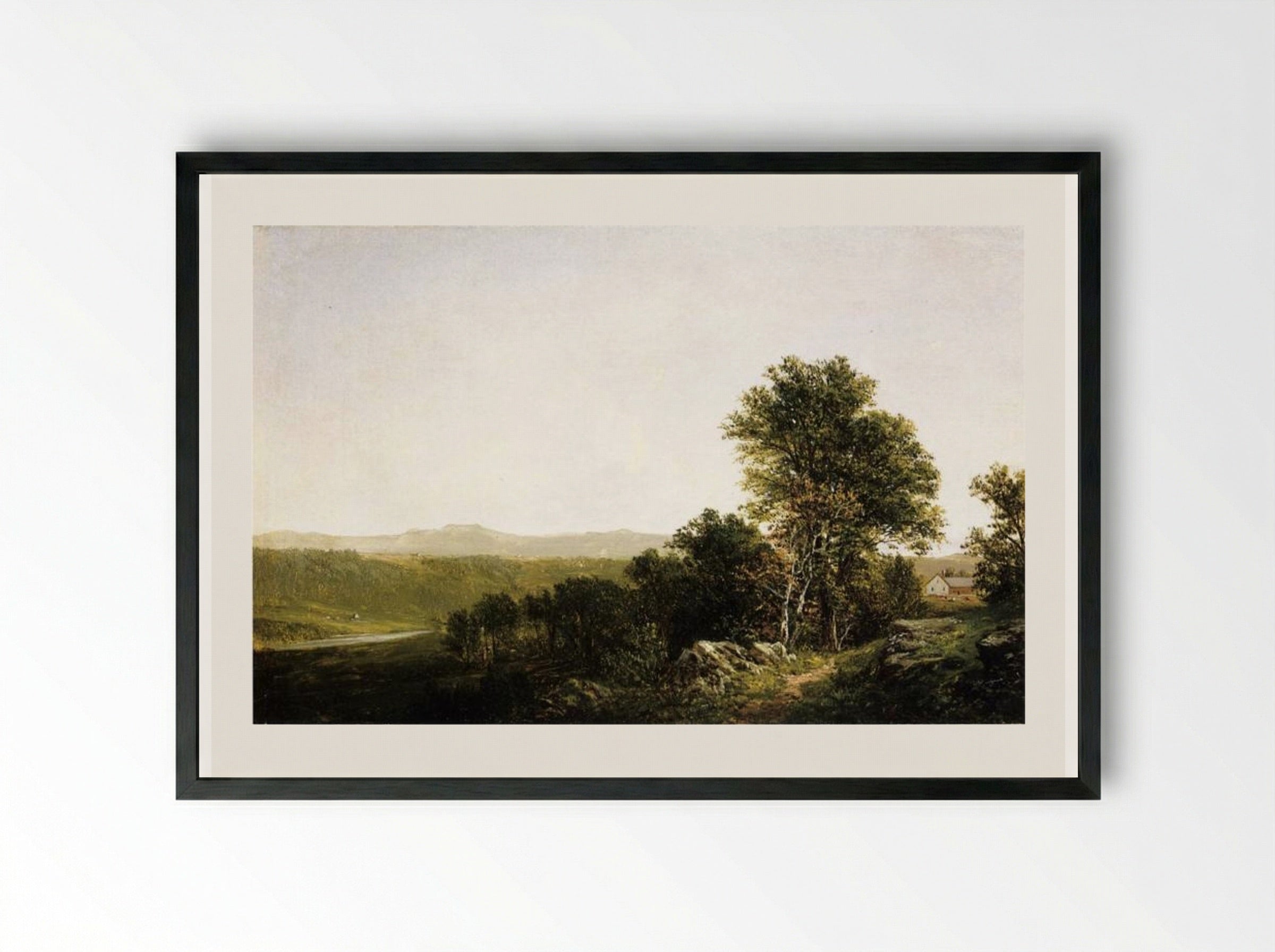 A Lush Summer Landscape - David Johnson - Framed Print Black