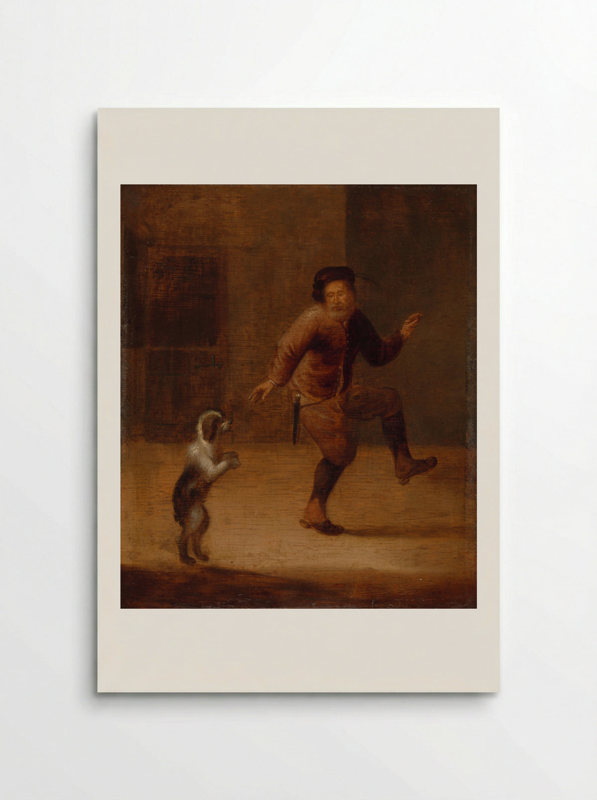 A Man Dancing with a Dog - Hendrick Bogaert - Poster