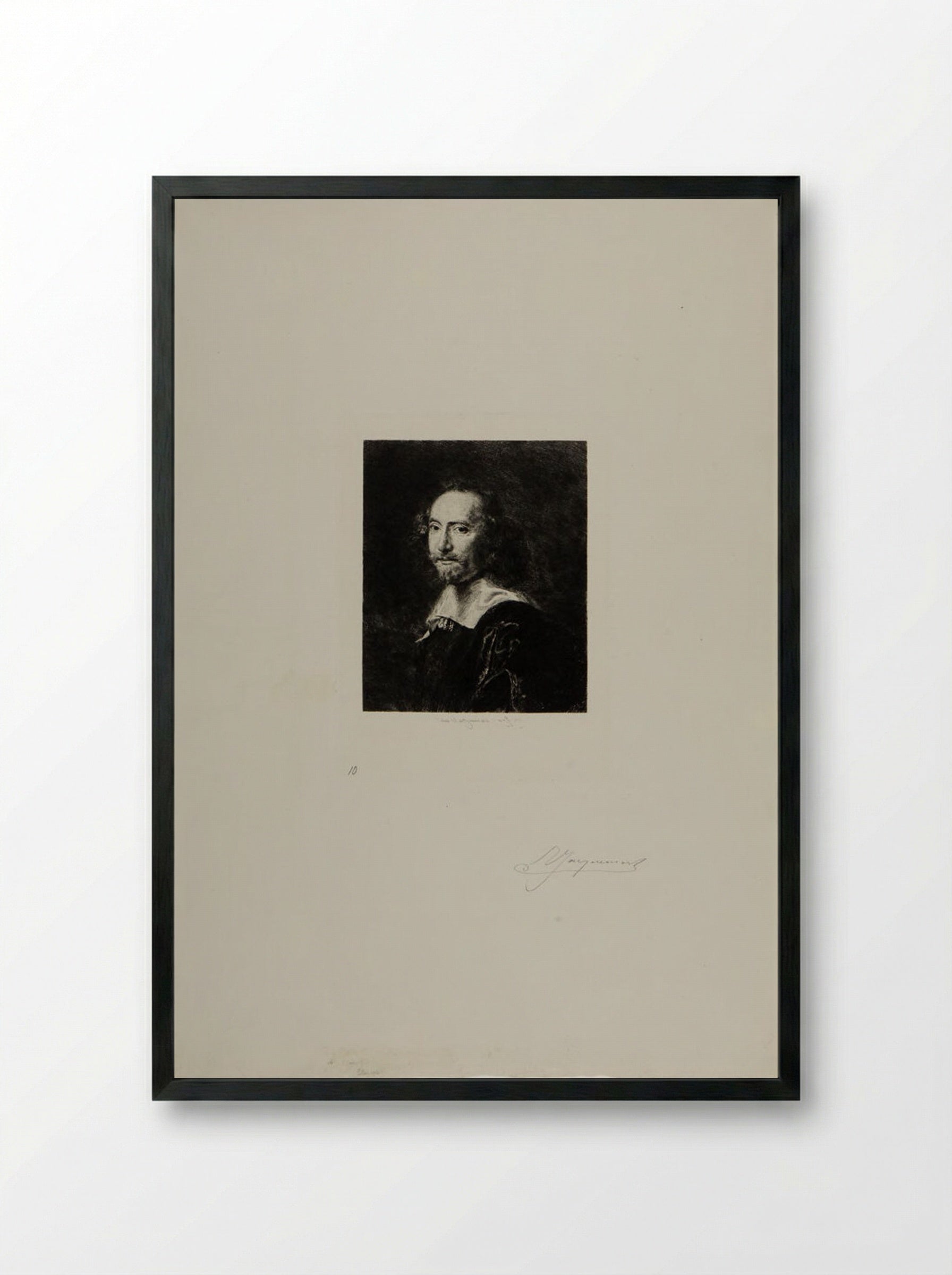 A Man (Jules Ferdinand Jacquemart) - Jules Ferdinand Jacquemart - Framed Print Black