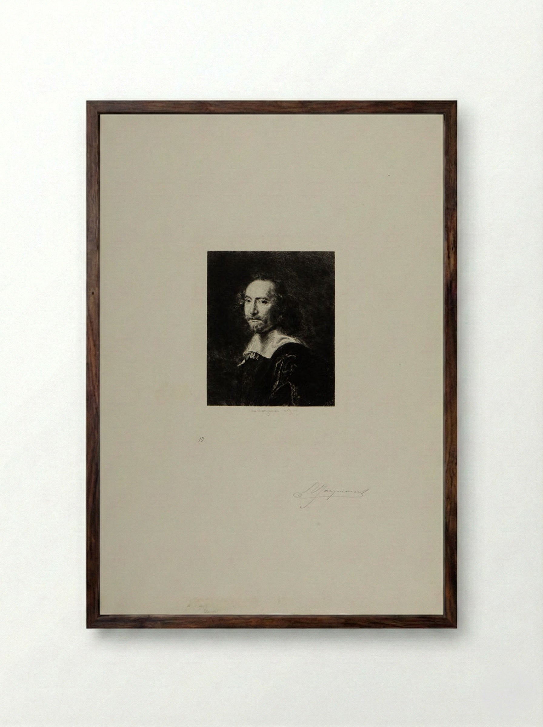 A Man (Jules Ferdinand Jacquemart) - Jules Ferdinand Jacquemart - Framed Print Dark Wood