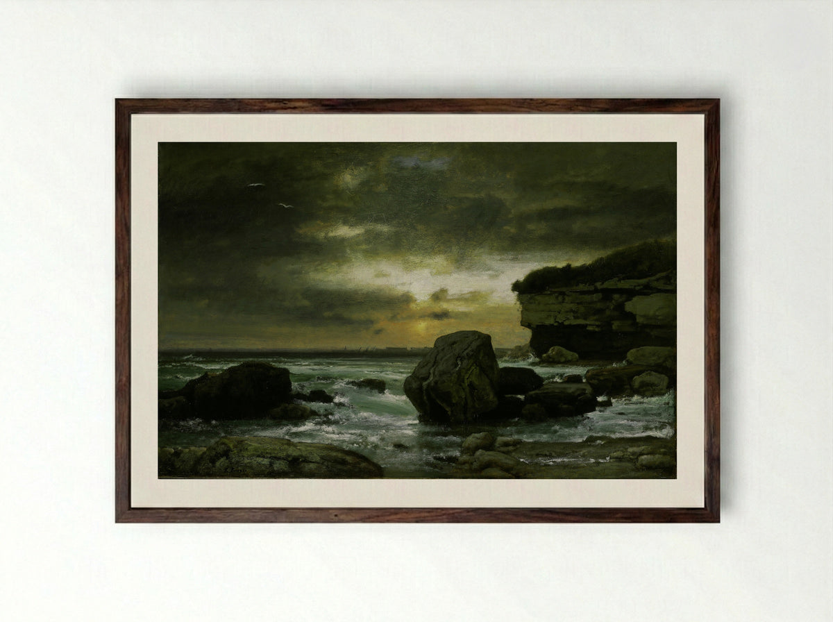 A Marine - George Inness - Framed Print Dark Wood