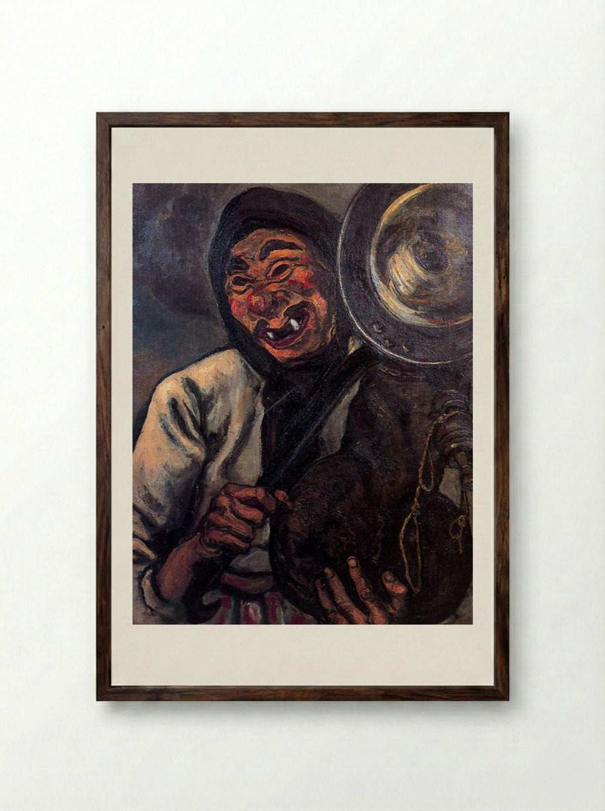 A Mask - José Gutiérrez Solana - Framed Print Dark Wood