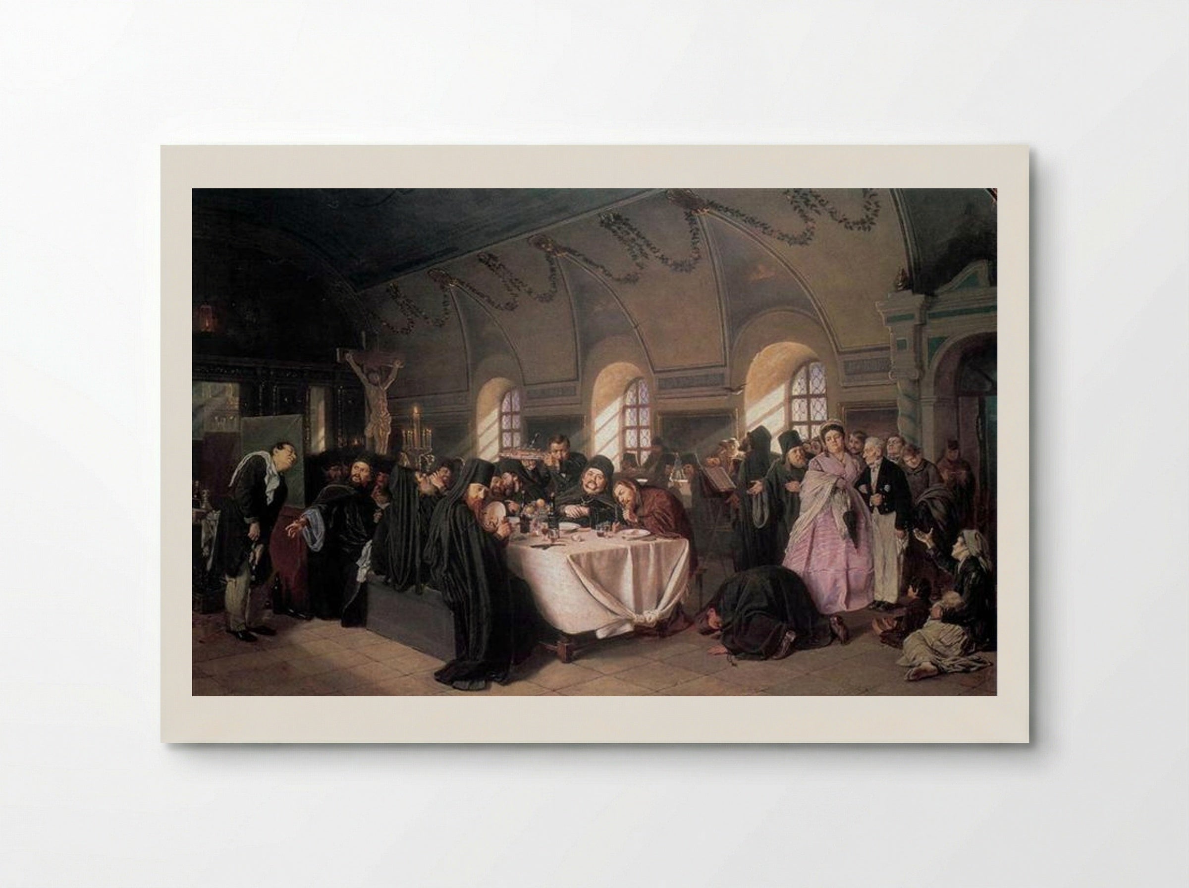 A Meal in the Monastery - Vasily Perov - Poster