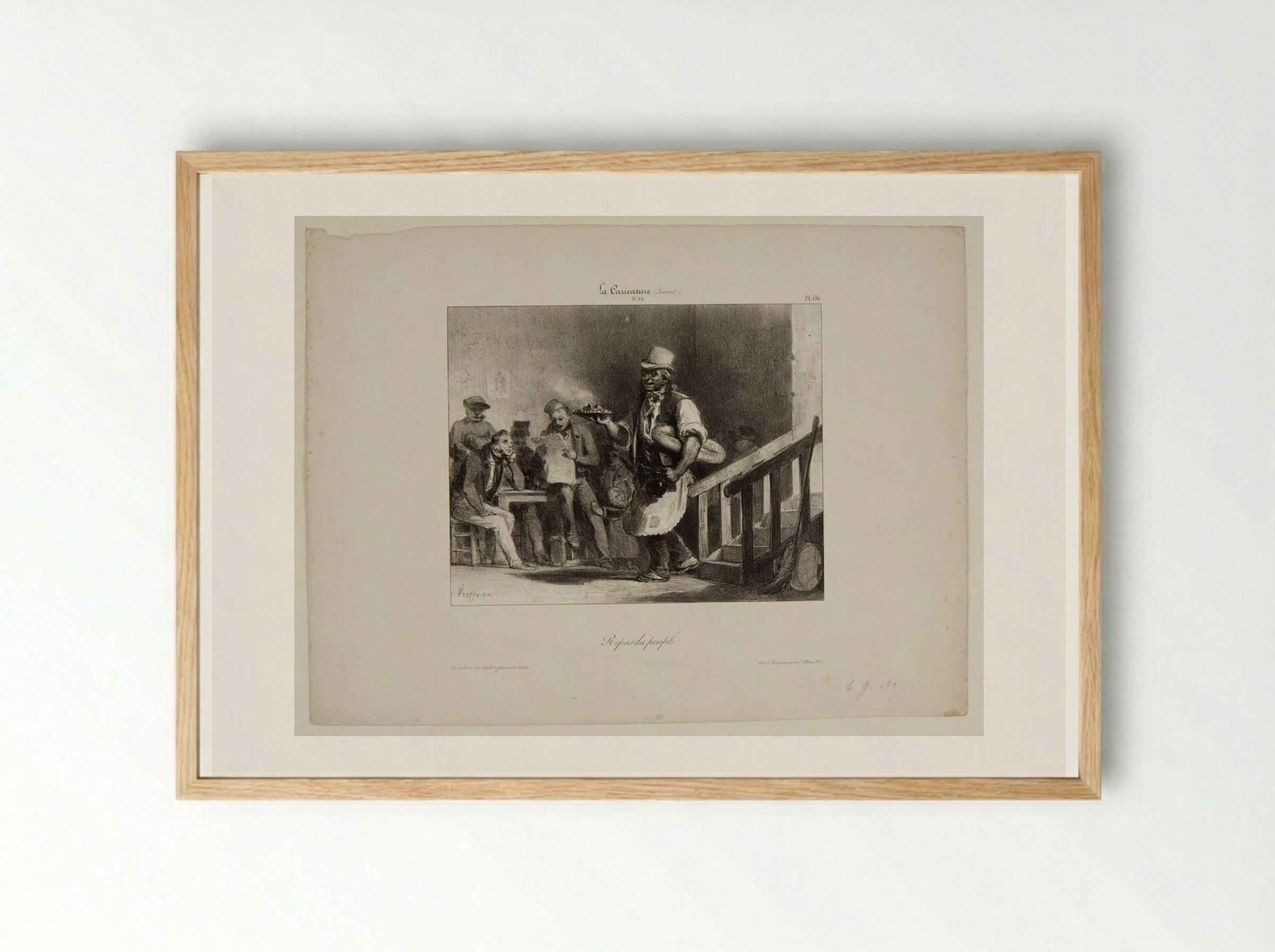 A Meal of the People - Denis-Auguste-Marie Raffet - Framed Print Wood