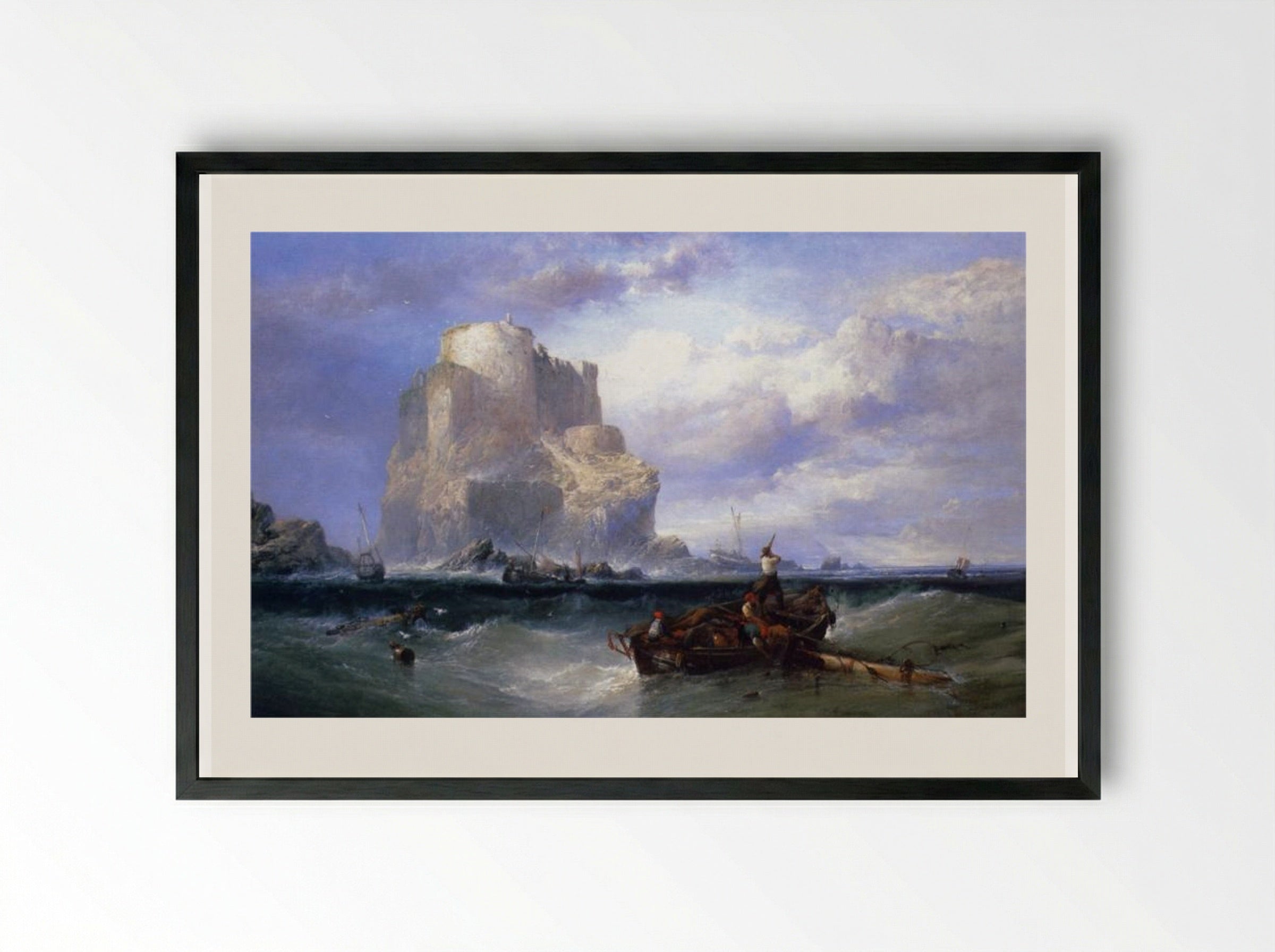 A Mediterranean Port - James Webb - Framed Print Black
