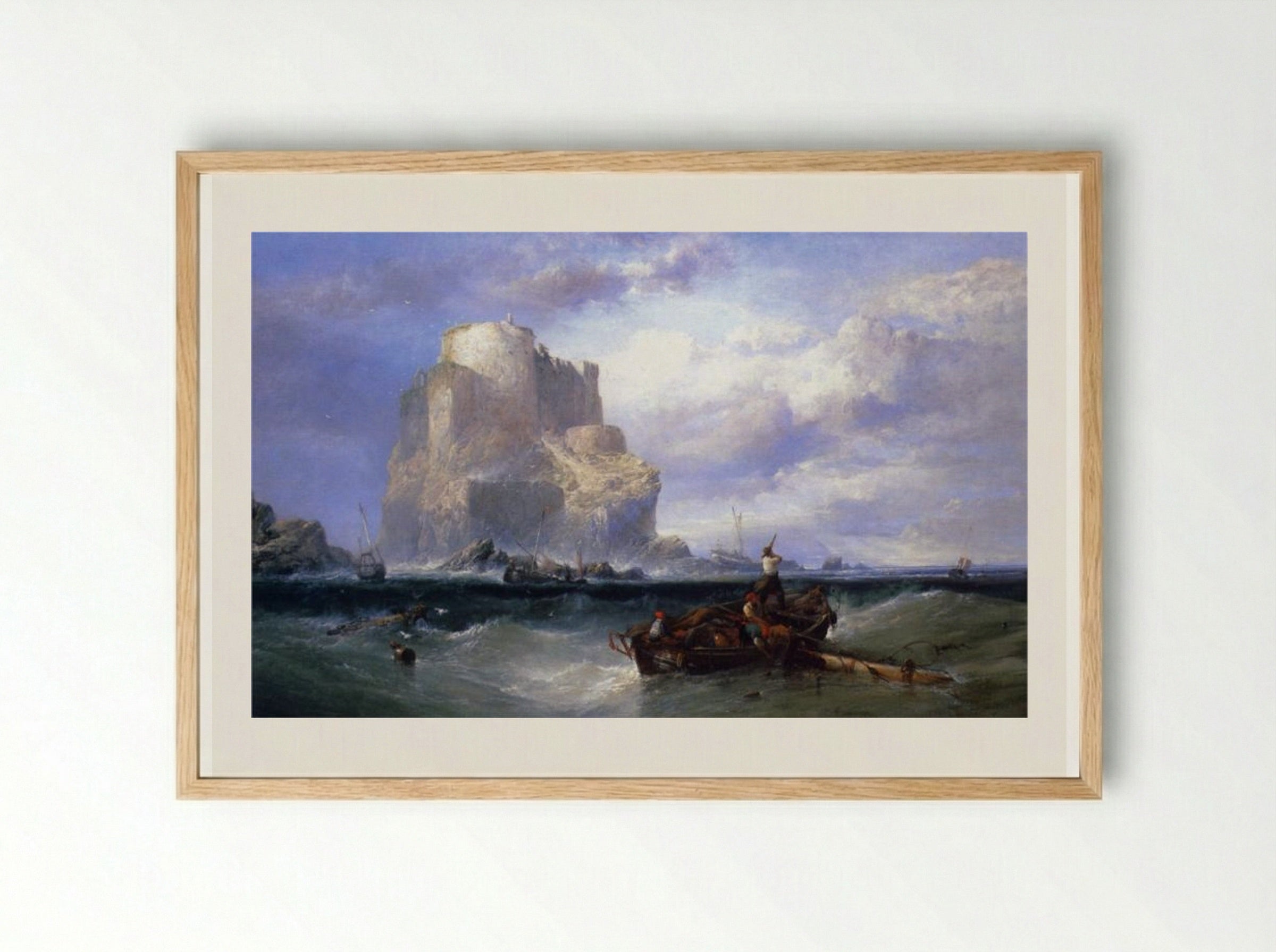 A Mediterranean Port - James Webb - Framed Print Wood