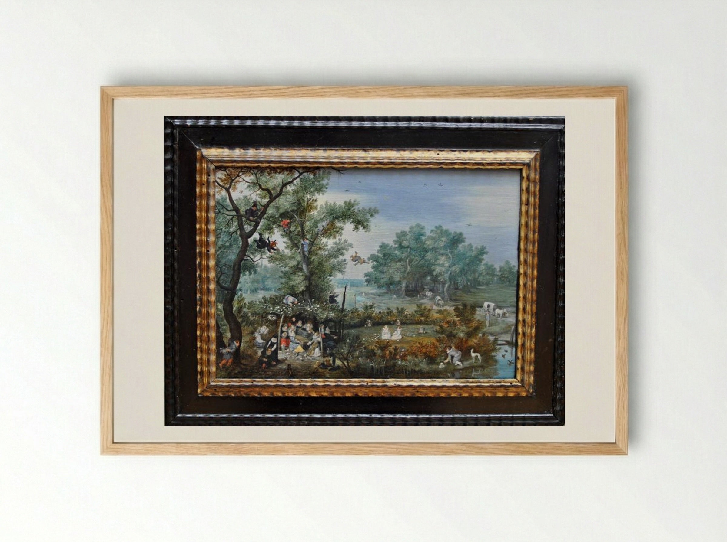 A Merry Company in an Arbor - Adriaen van de Venne - Framed Print Wood