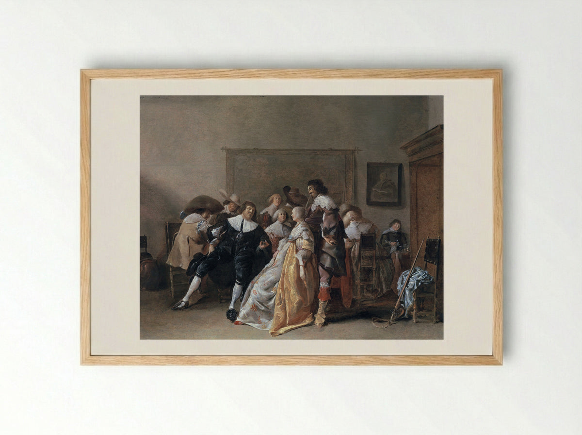 A Merry Company in an Interior - Anthonie Palamedesz. - Framed Print Wood