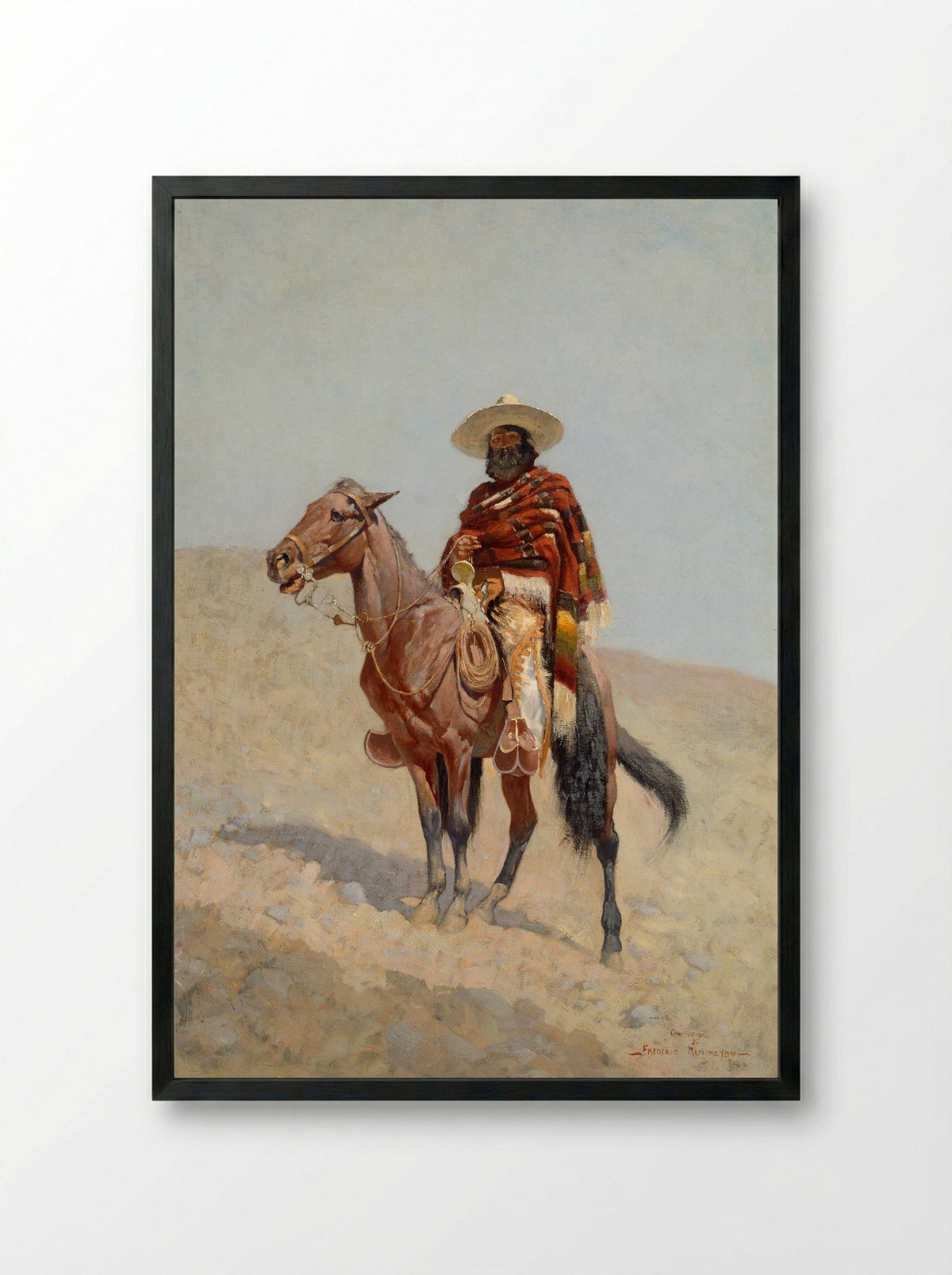 A Mexican Vaquero - Frederic Remington - Framed Print Black