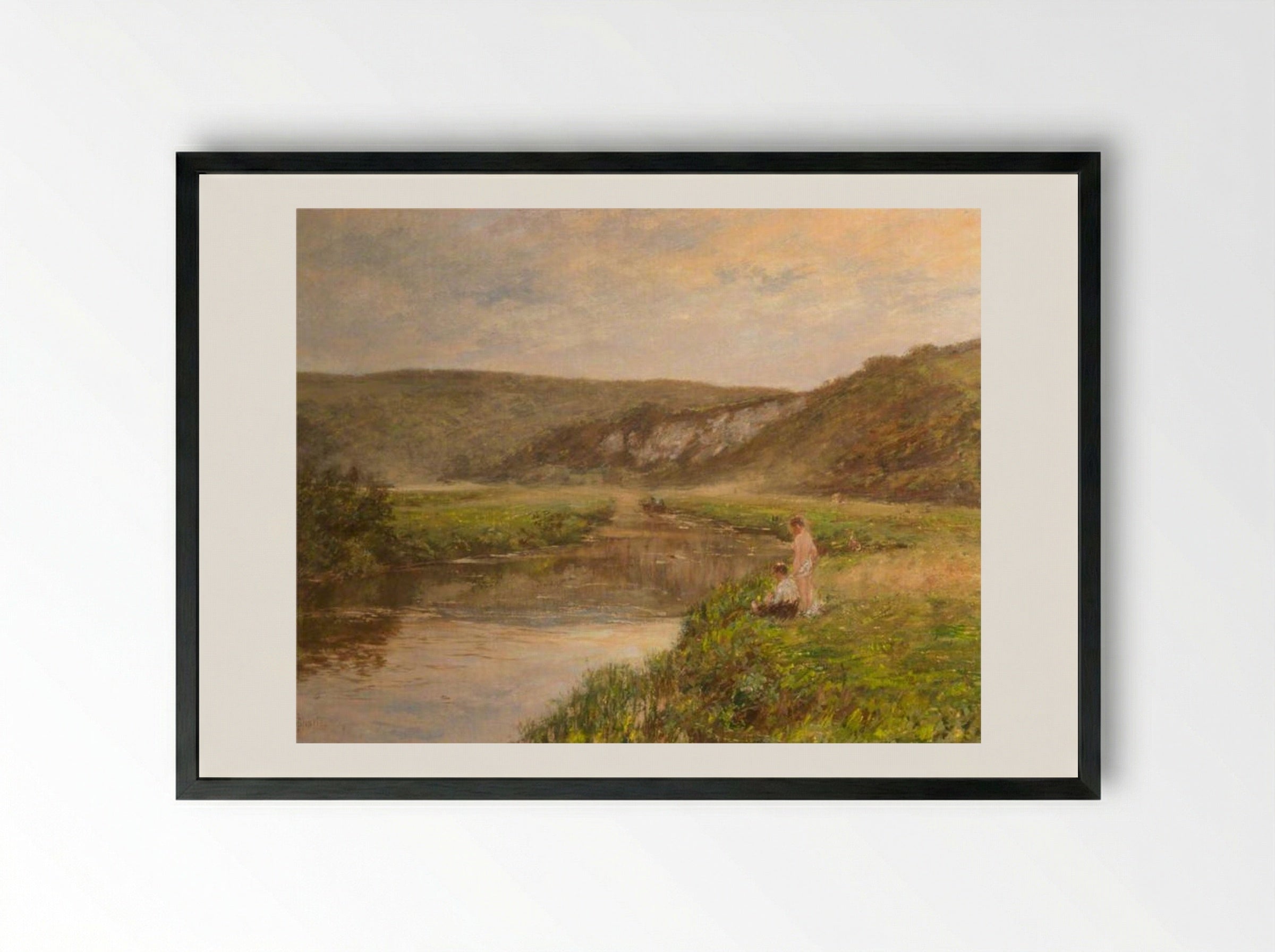A Misty Morning - James Charles - Framed Print Black