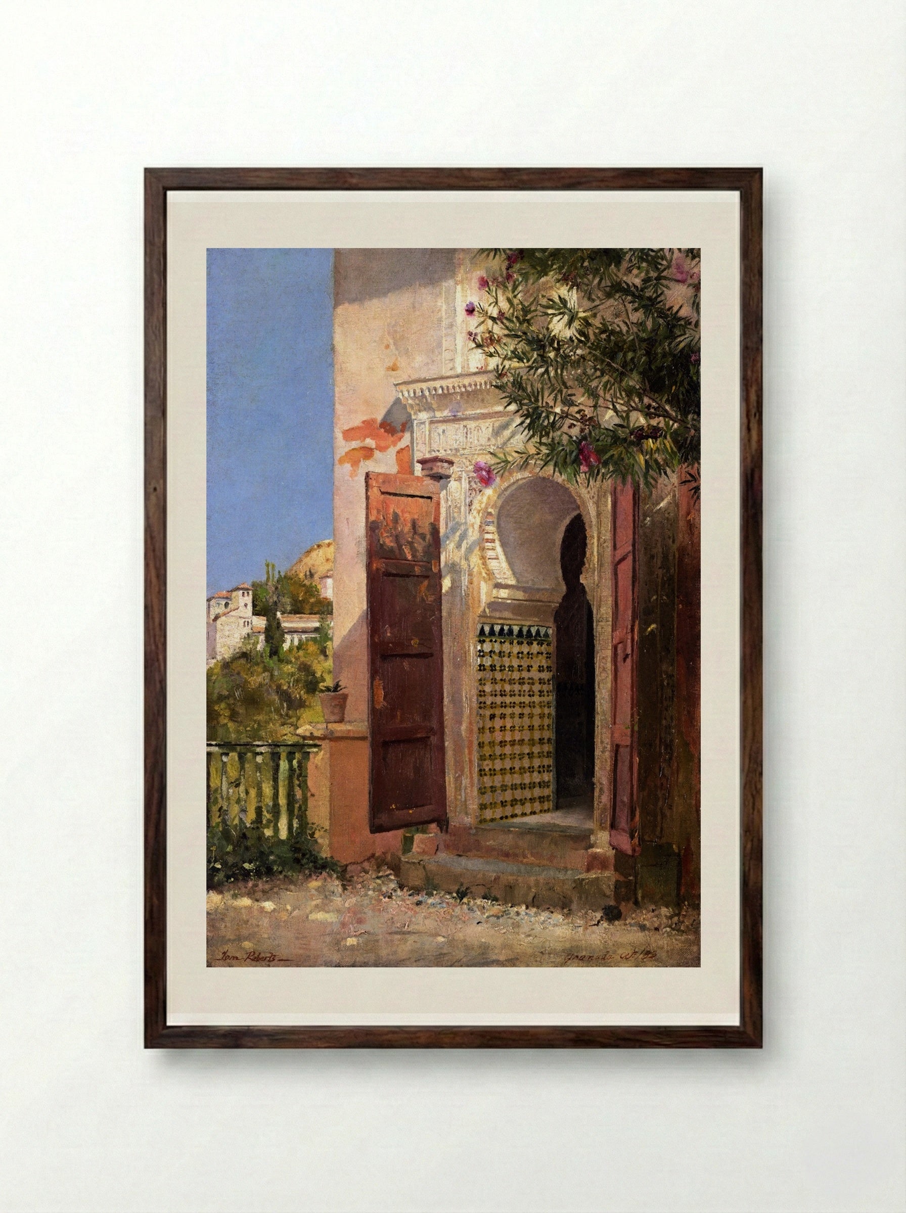 A Moorish Doorway - Tom Roberts - Framed Print Dark Wood