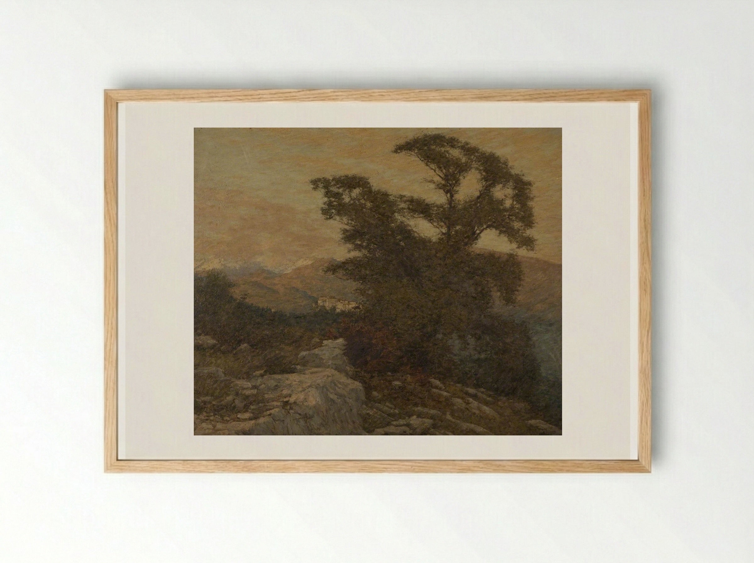 A Mountain Frontier - Henry Herbert La Thangue - Framed Print Wood