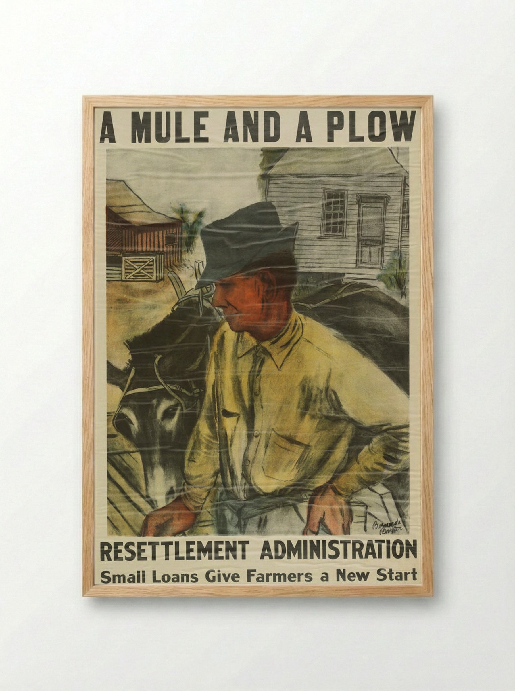 A Mule and a Plow - Bernarda Bryson Shahn - Framed Print Wood