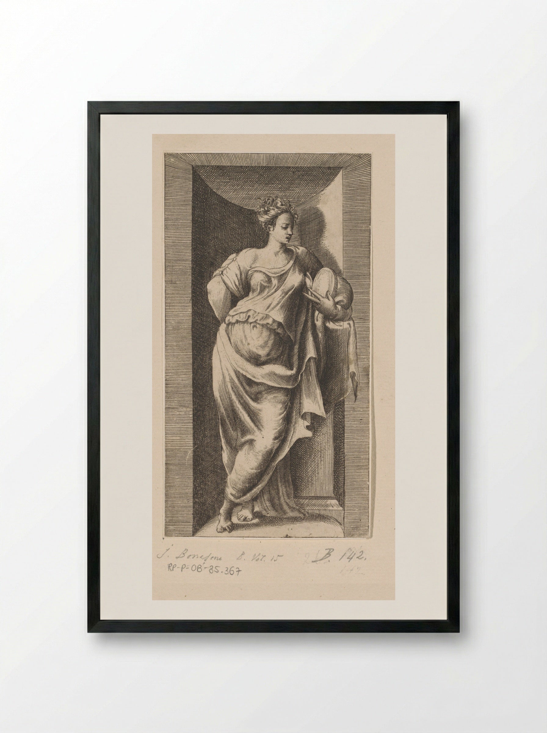 A Muse - Giulio Bonasone - Framed Print Black