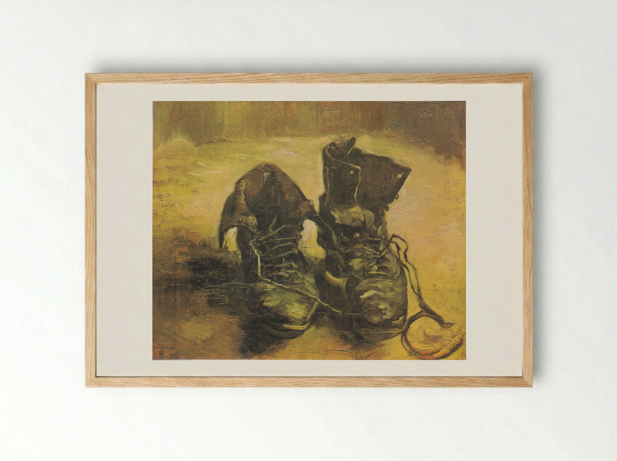 A Pair of Shoes - Vincent van Gogh - Framed Print Wood