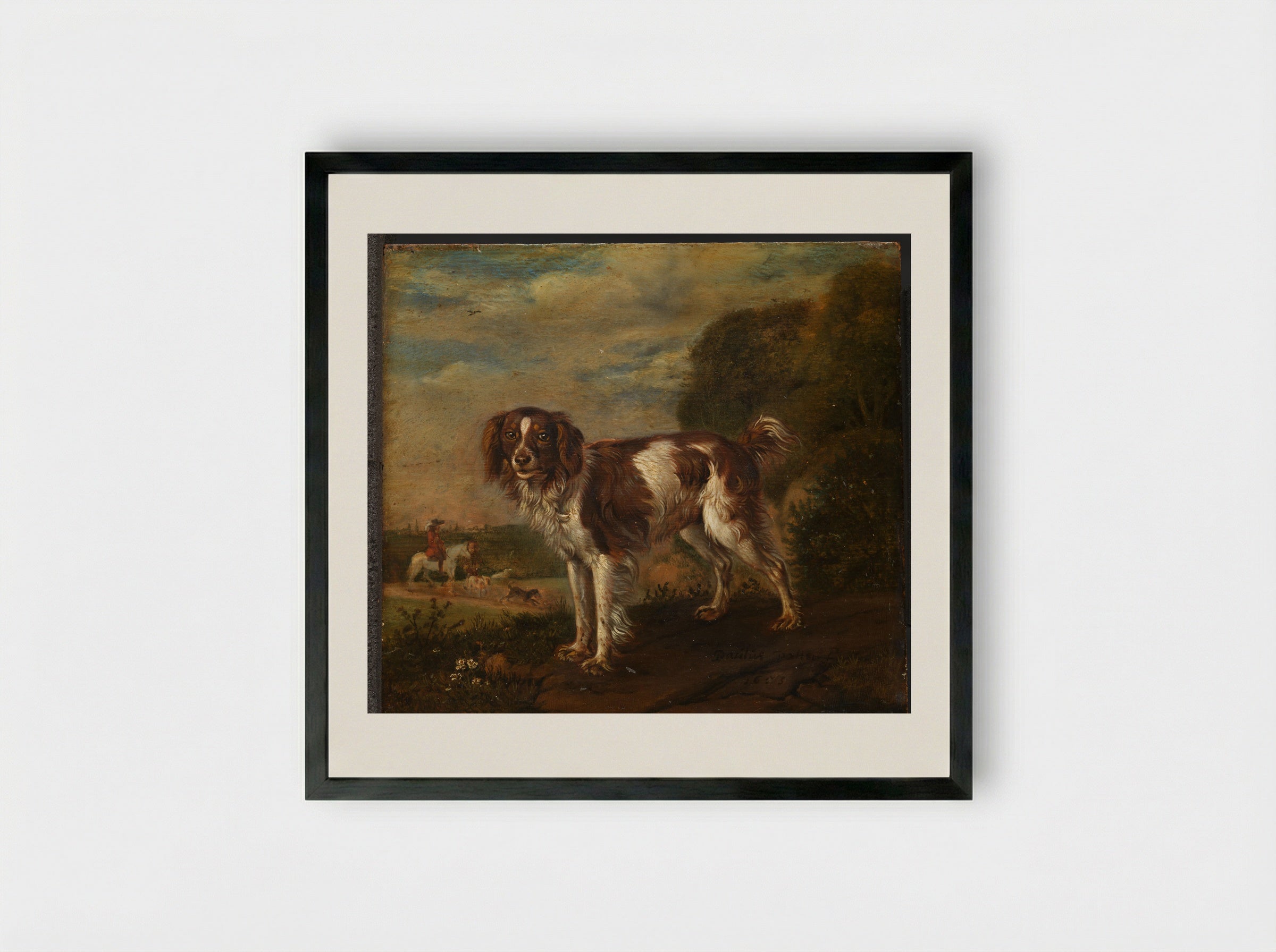 A Partridge Dog - Paulus Potter - Framed Print Black