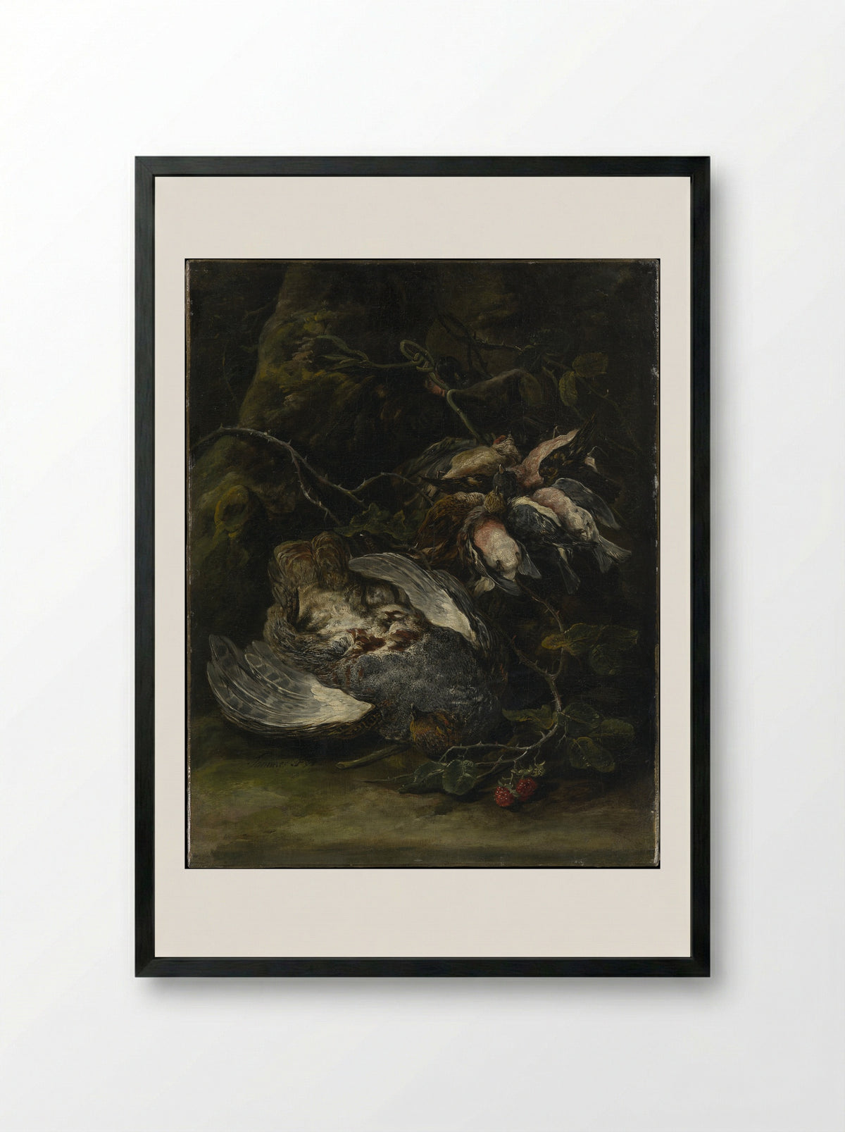 A Partridge and Small Game Birds - Jan Fyt - Framed Print Black