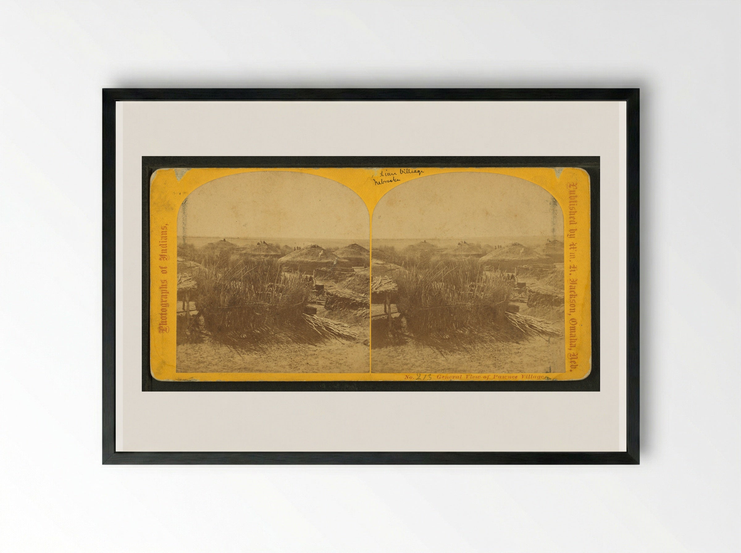 A Pawnee Village - William Henry Jackson - Framed Print Black