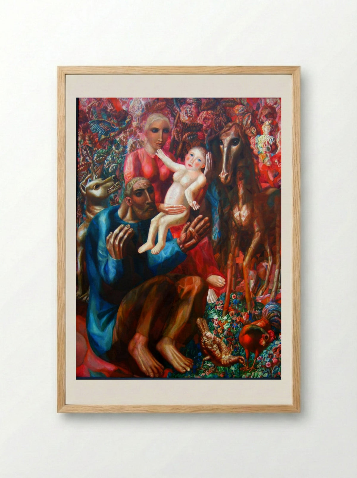 A Peasant Family (The Holy Family) - Pavel Filonov - Framed Print Wood