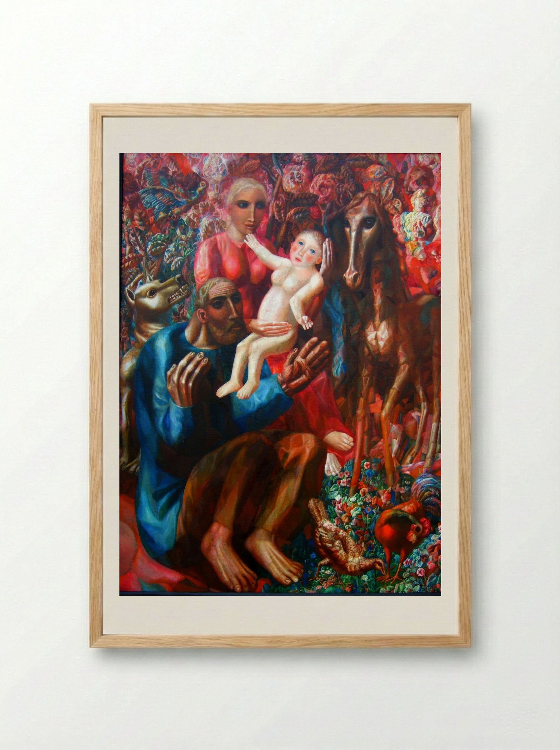 A Peasant Family (The Holy Family) - Pavel Filonov - Framed Print Wood