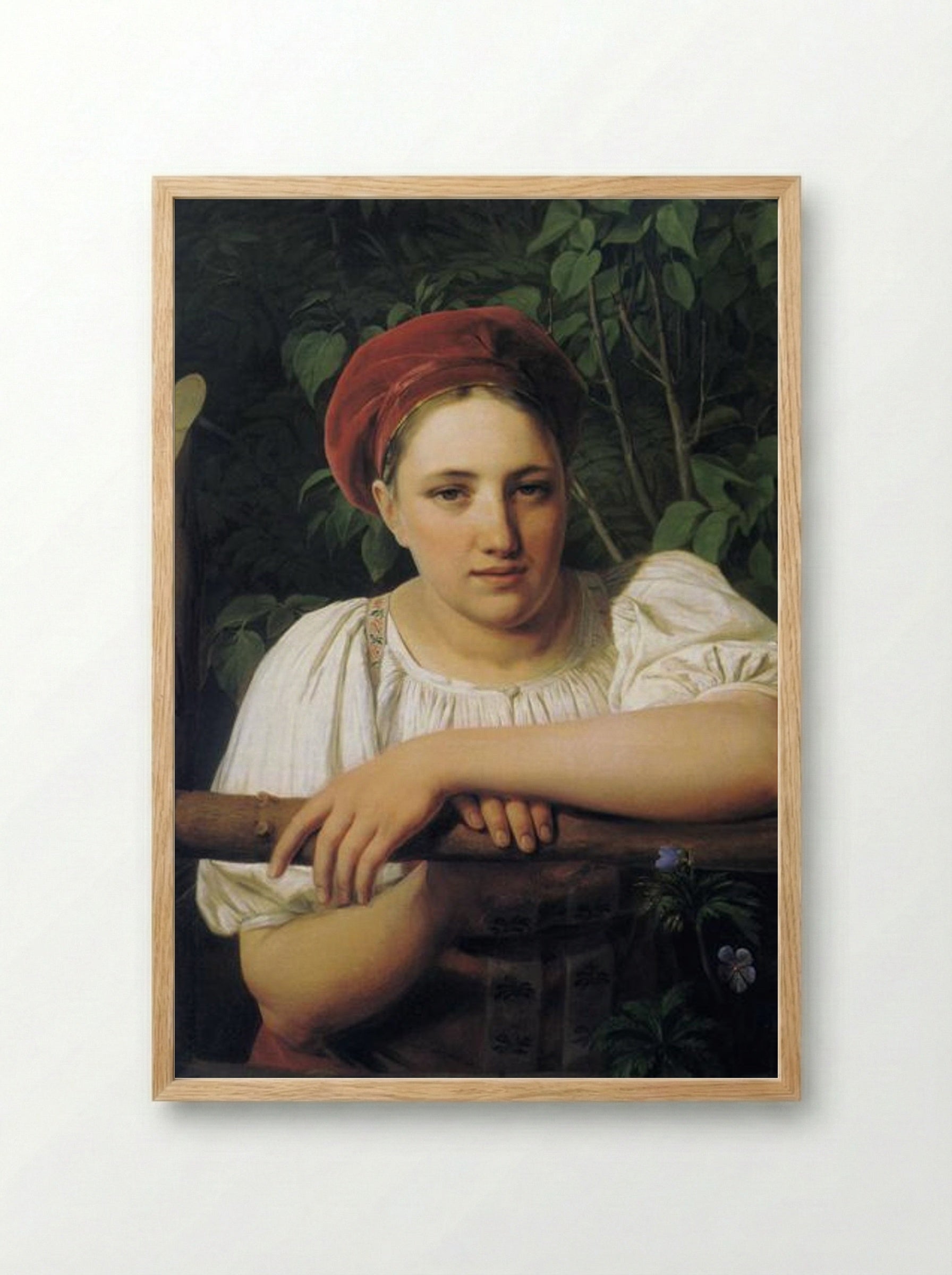 A Peasant Girl from Tver - Alexey Venetsianov - Framed Print Wood