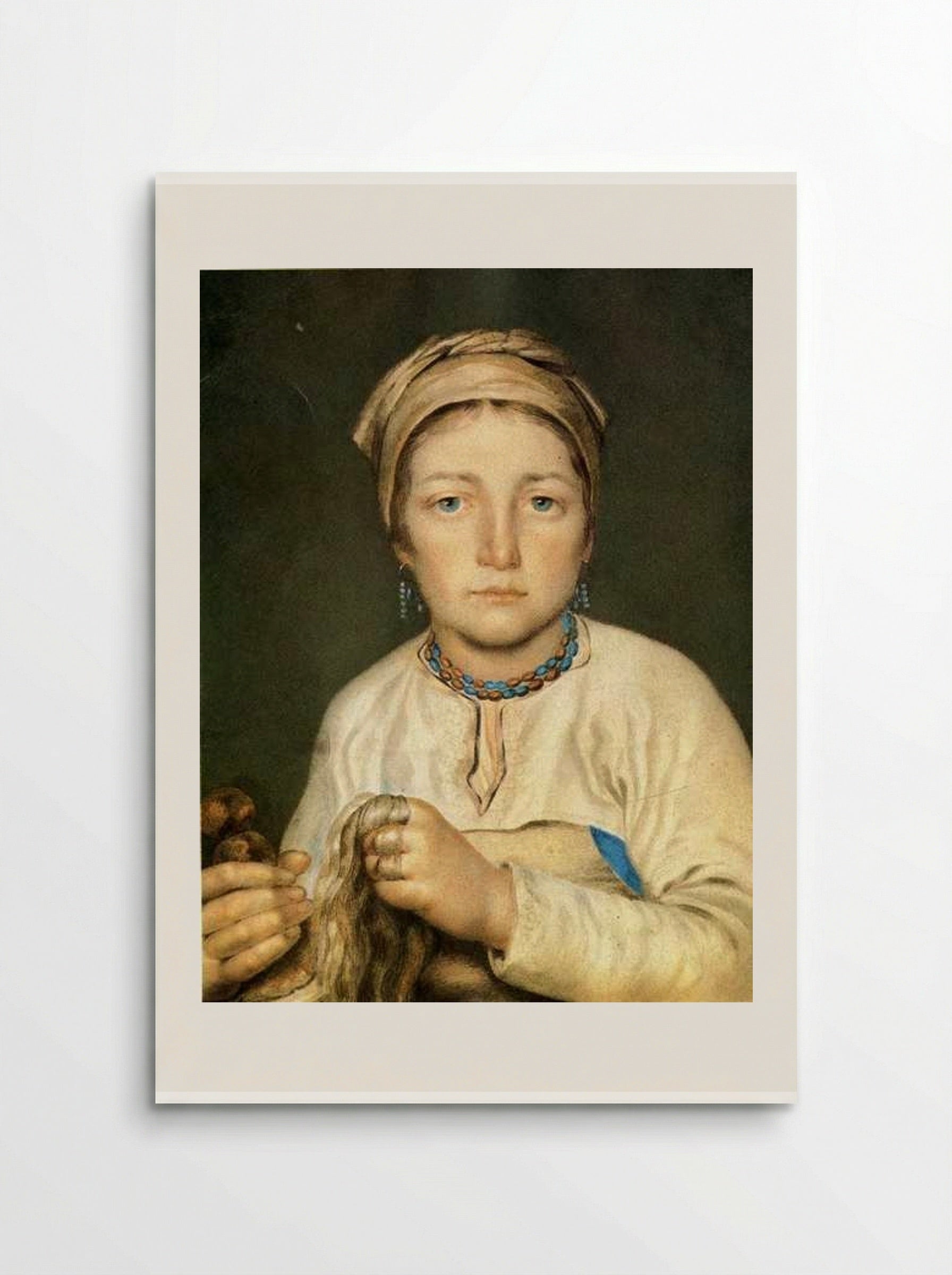 A Peasant Woman, Combing Flax (Anisia) - Alexey Venetsianov - Poster