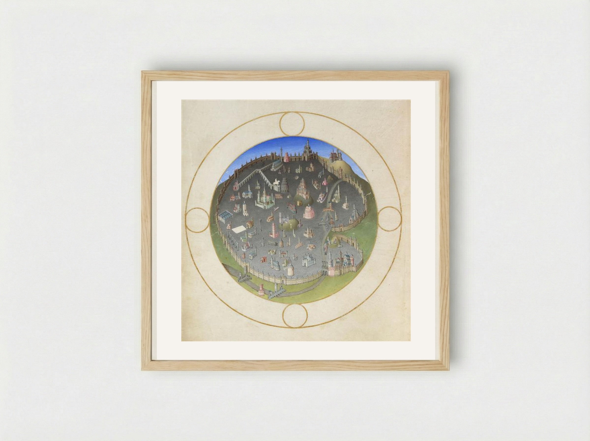 A Plan of Rome - Limbourg brothers - Framed Print Wood