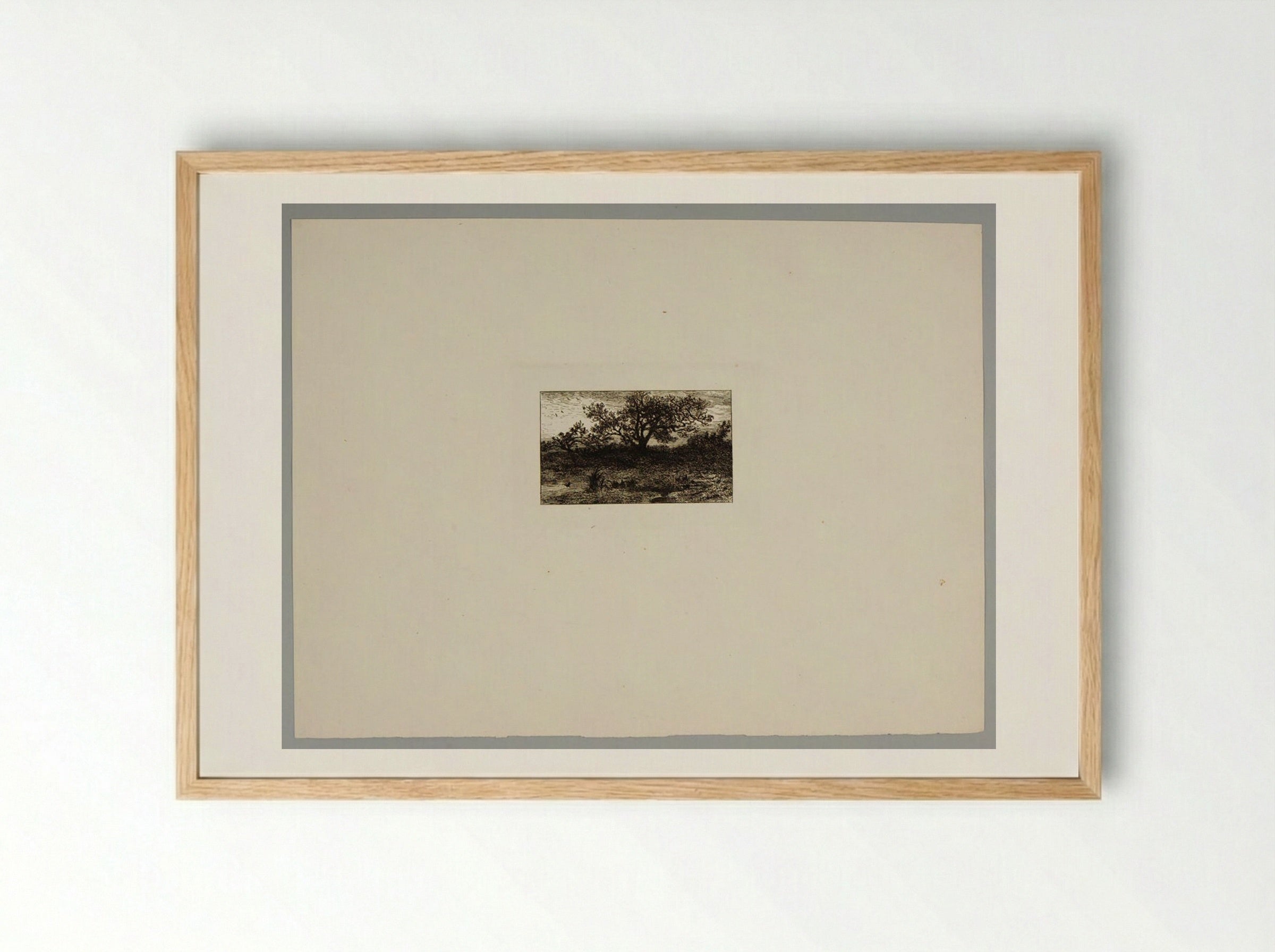 A Pond - Charles-Émile Jacque - Framed Print Wood