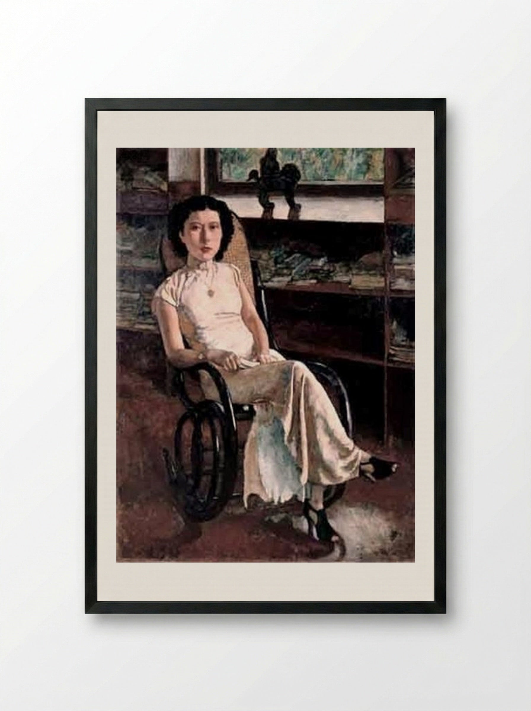 A Portrait of Miss Jenny - Xu Beihong - Framed Print Black