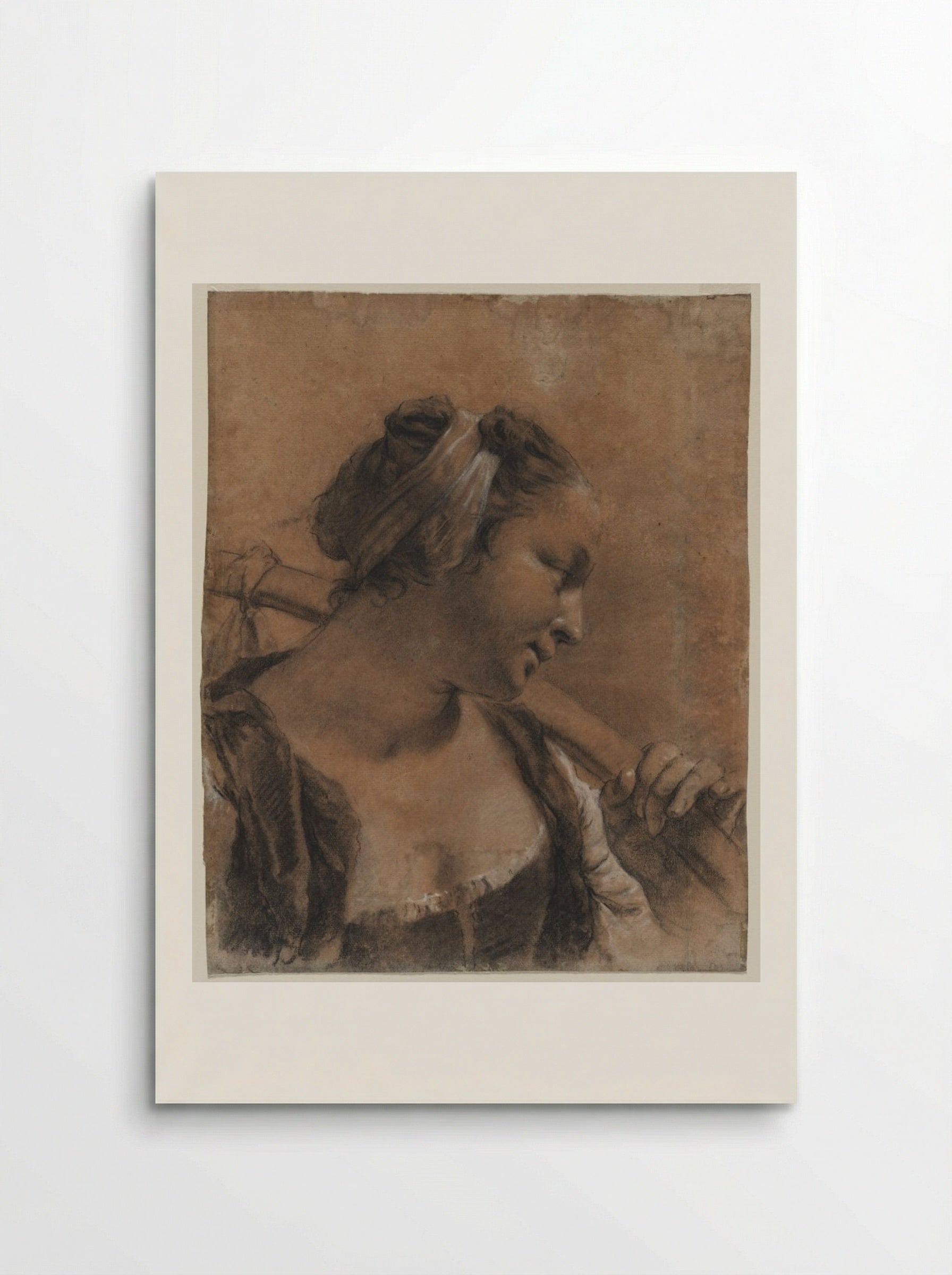 A Portrait of Rosa with a Shoulder Stick - Giovanni Battista Piazzetta - Poster