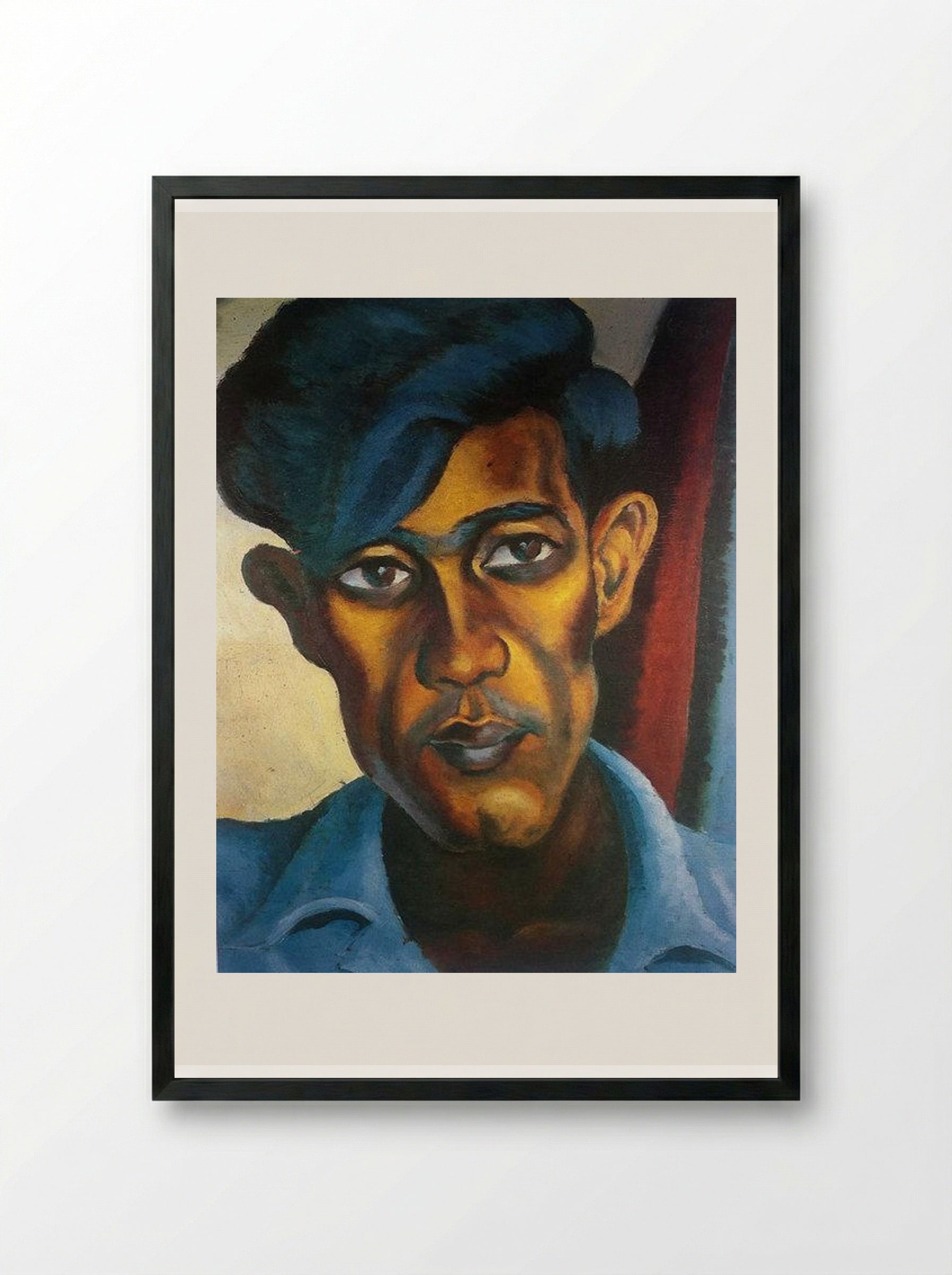 A Portrait of a Cape Coloured School Teacher, Omar - Gerard Sekoto - Framed Print Black