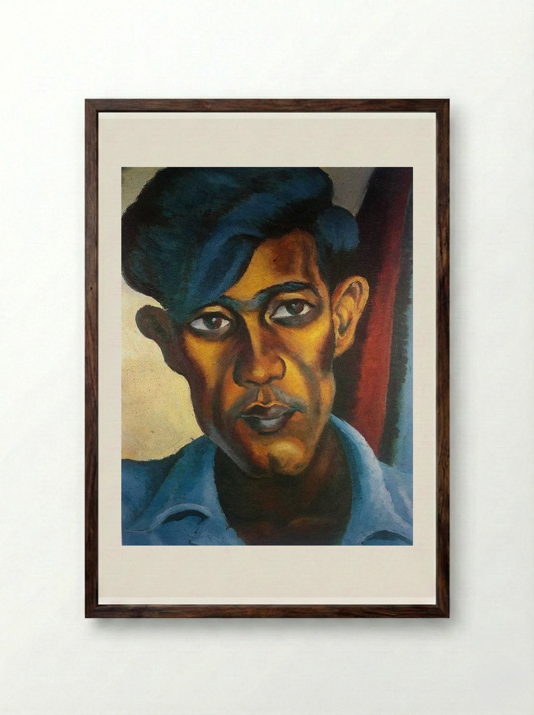 A Portrait of a Cape Coloured School Teacher, Omar - Gerard Sekoto - Framed Print Dark Wood